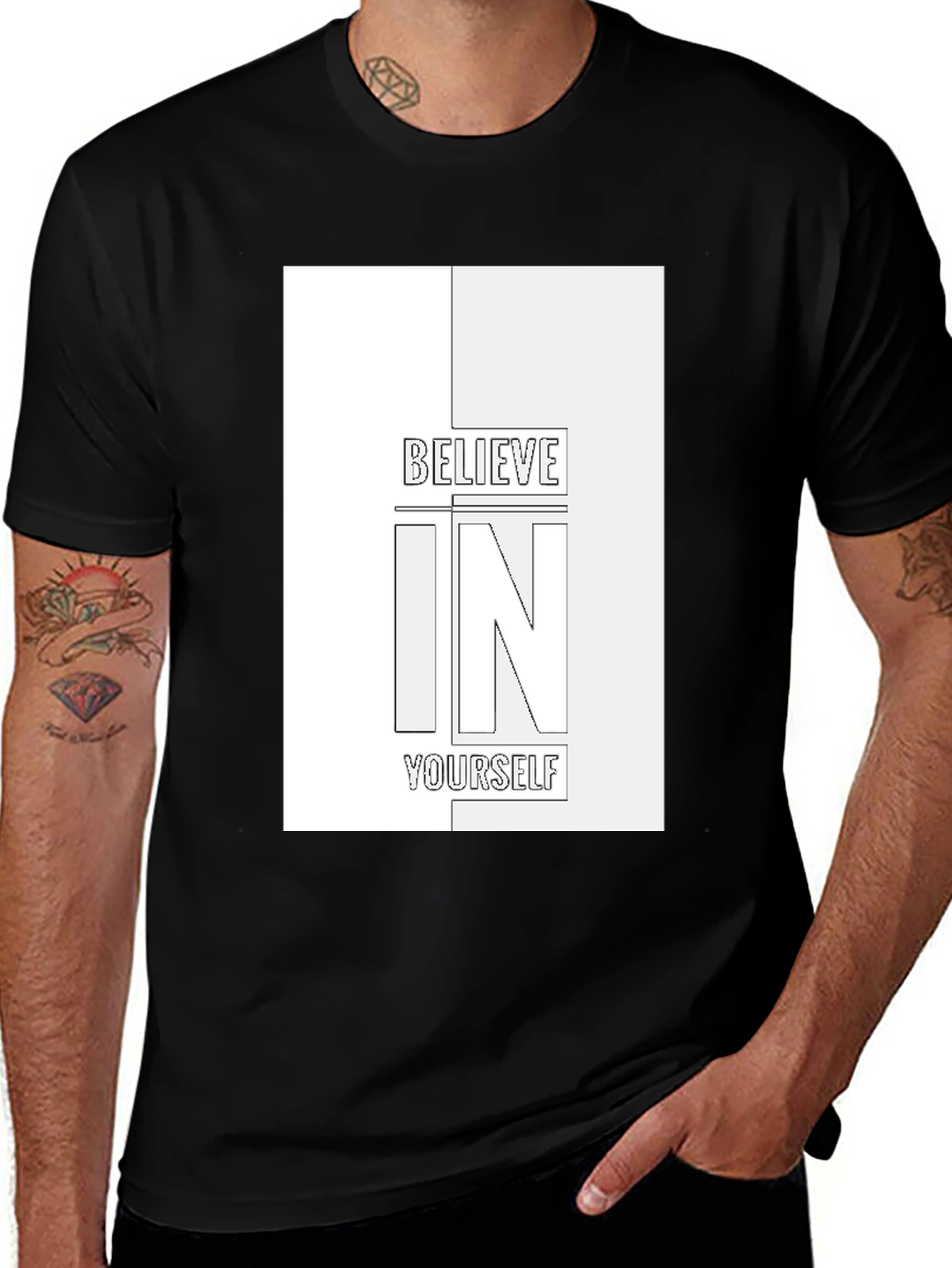 Variant 12 of Believe In Yourself T-Shirt - Black