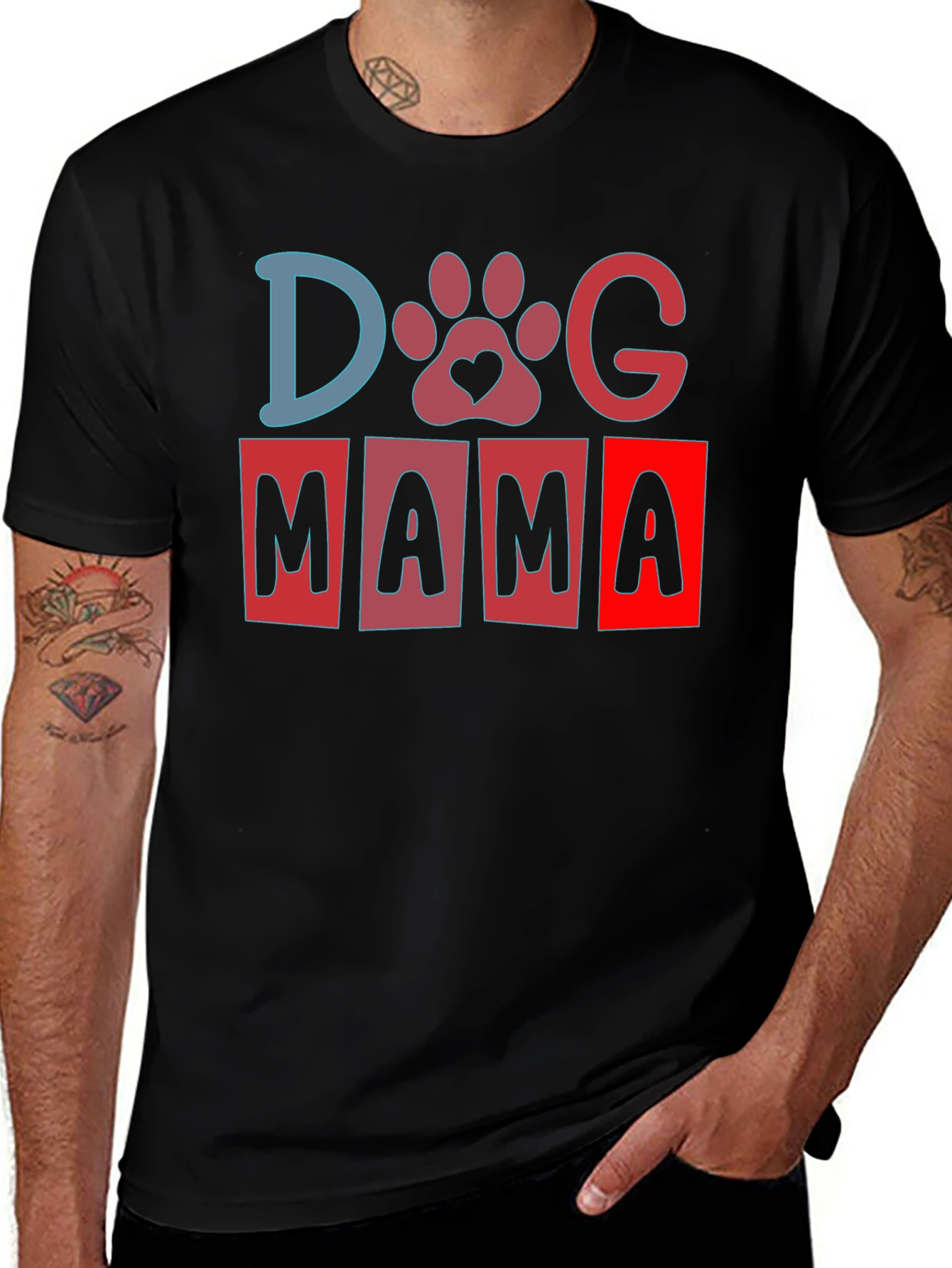 Variant 18 of Dog Mama T-Shirt - Paw Print Love
