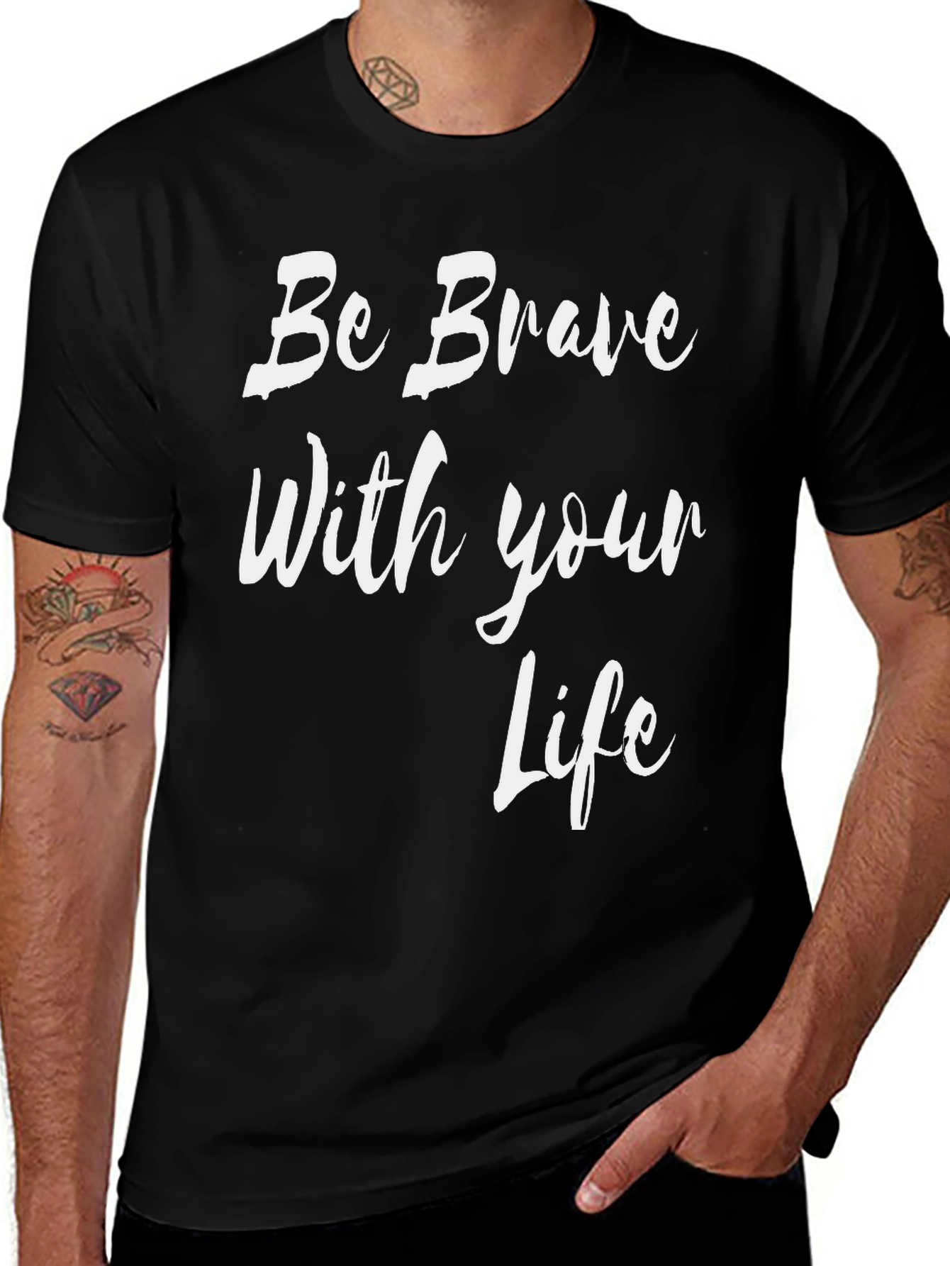 Variant 29 of Be Brave With Your Life Graphic Tee - Black
