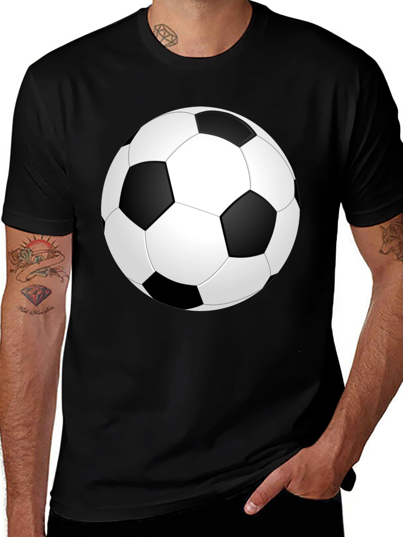 Variant 10 of Soccer Ball Graphic Tee - Classic Black T-Shirt