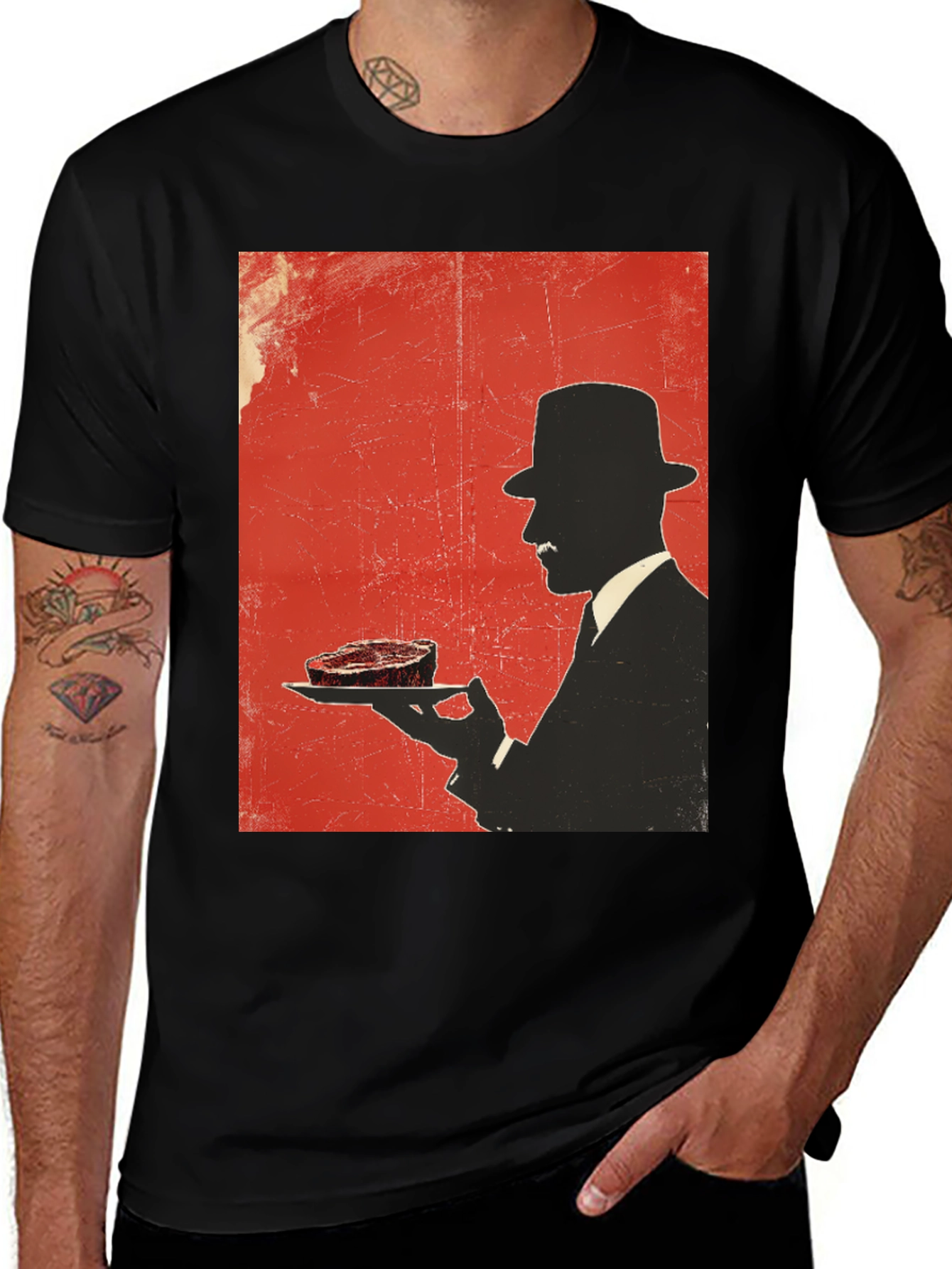 Variant 27 of Steak Silhouette T-Shirt - Foodie Style