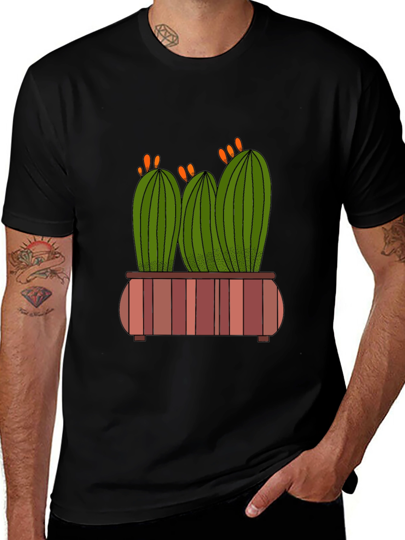 Variant 6 of Cactus Graphic Black T-Shirt