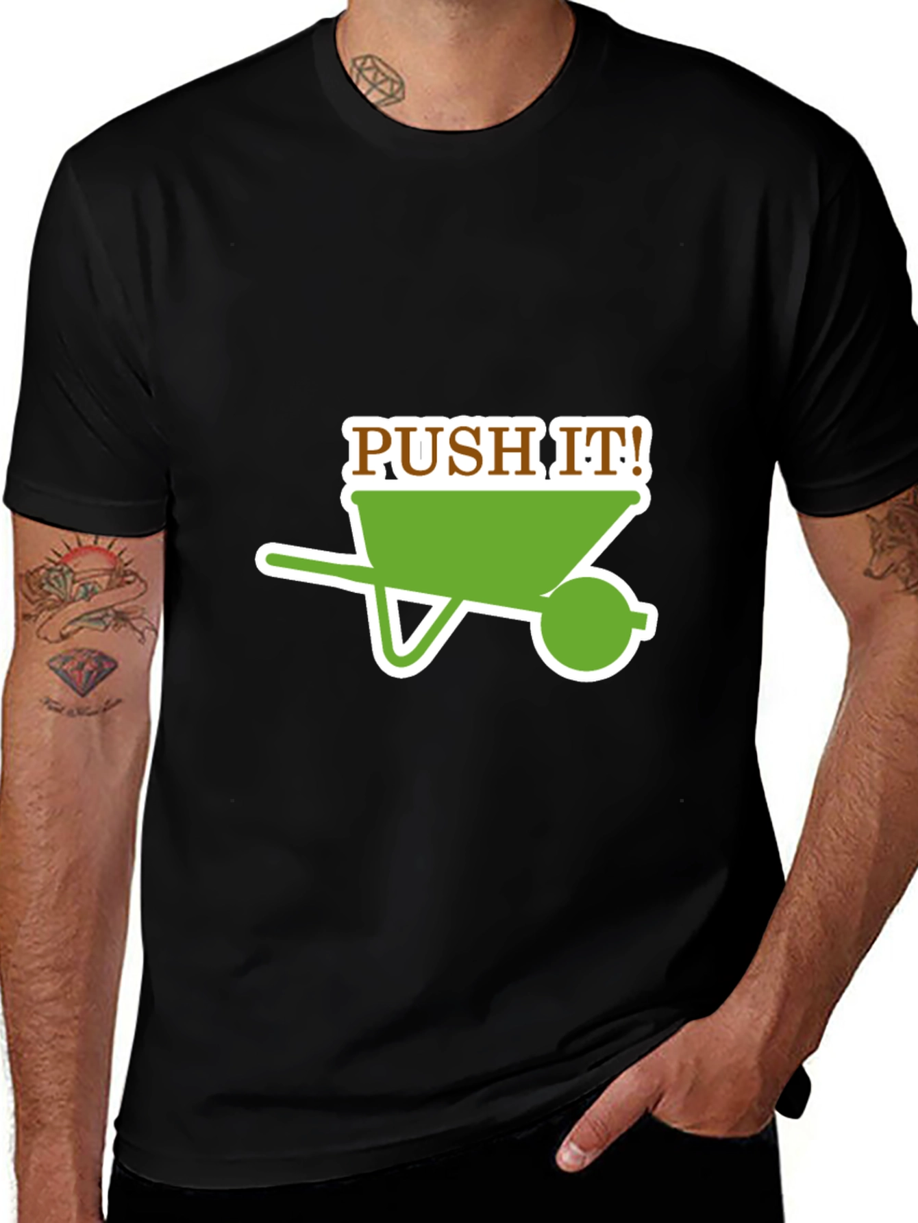 Variant 22 of Push It! Wheelbarrow Graphic T-Shirt
