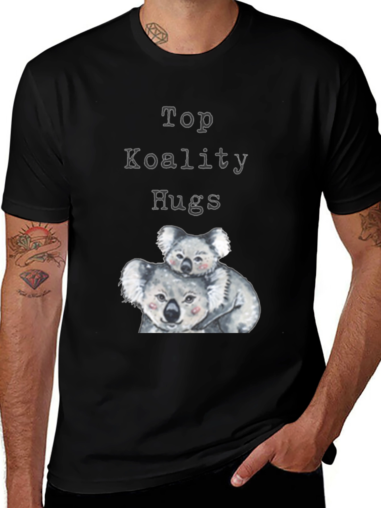 Variant 25 of Top Koality Hugs T-Shirt - Cute Koala Graphic Tee