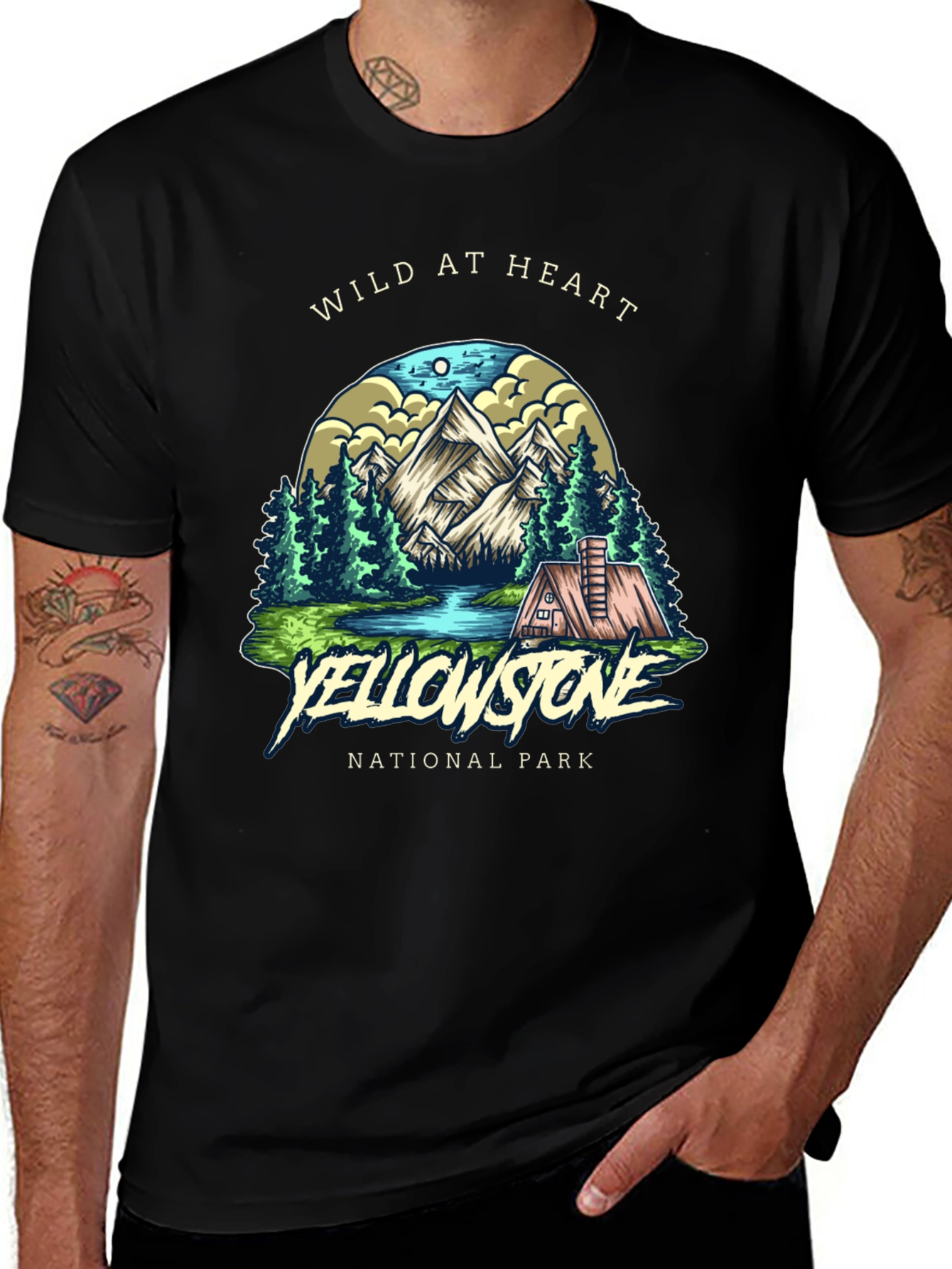 Variant 4 of Wild at Heart Yellowstone National Park Graphic Tee