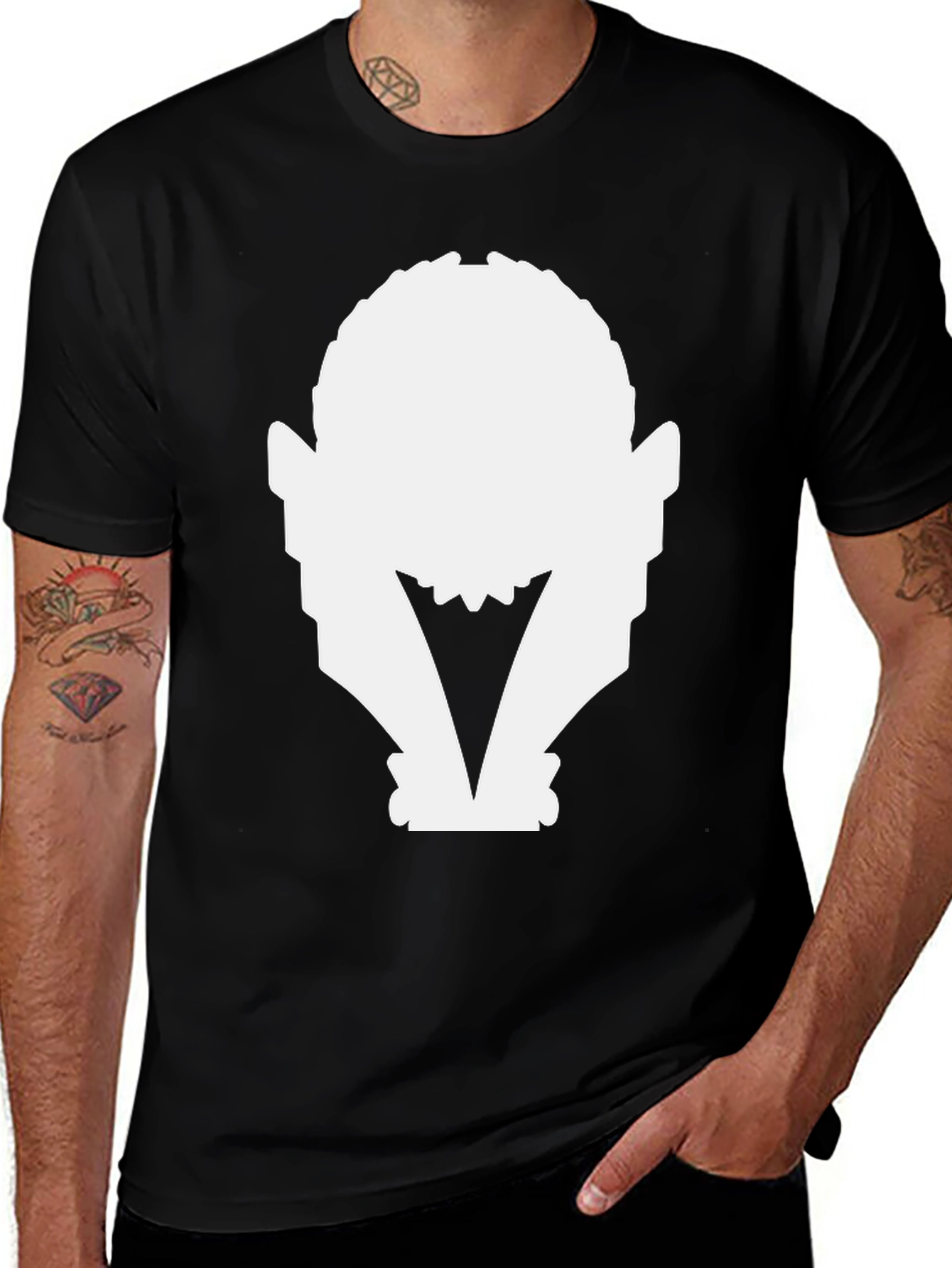 Variant 11 of Orc Silhouette Graphic Tee - Black Casual Shirt