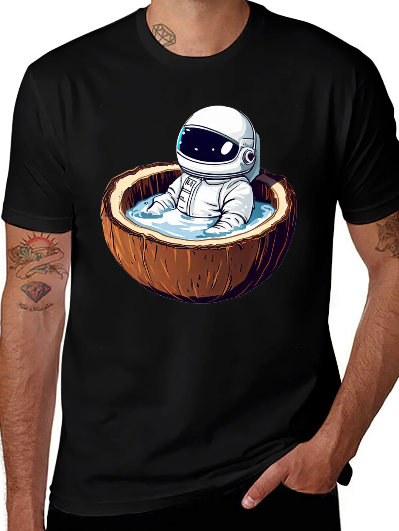Variant 3 of Astronaut Coconut Bathing T-Shirt