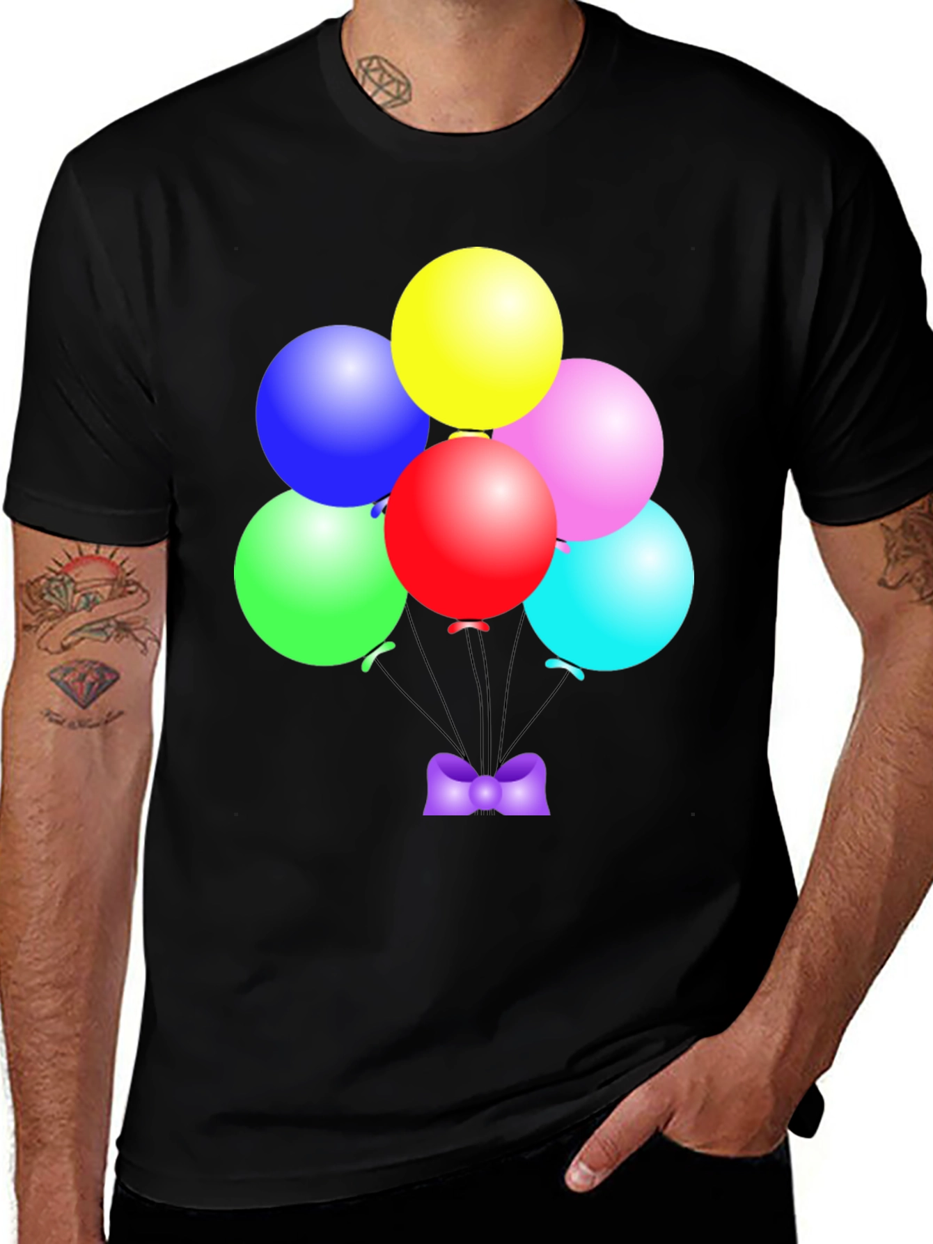 Variant 9 of Colorful Balloons Graphic Tee - Fun Party Shirt