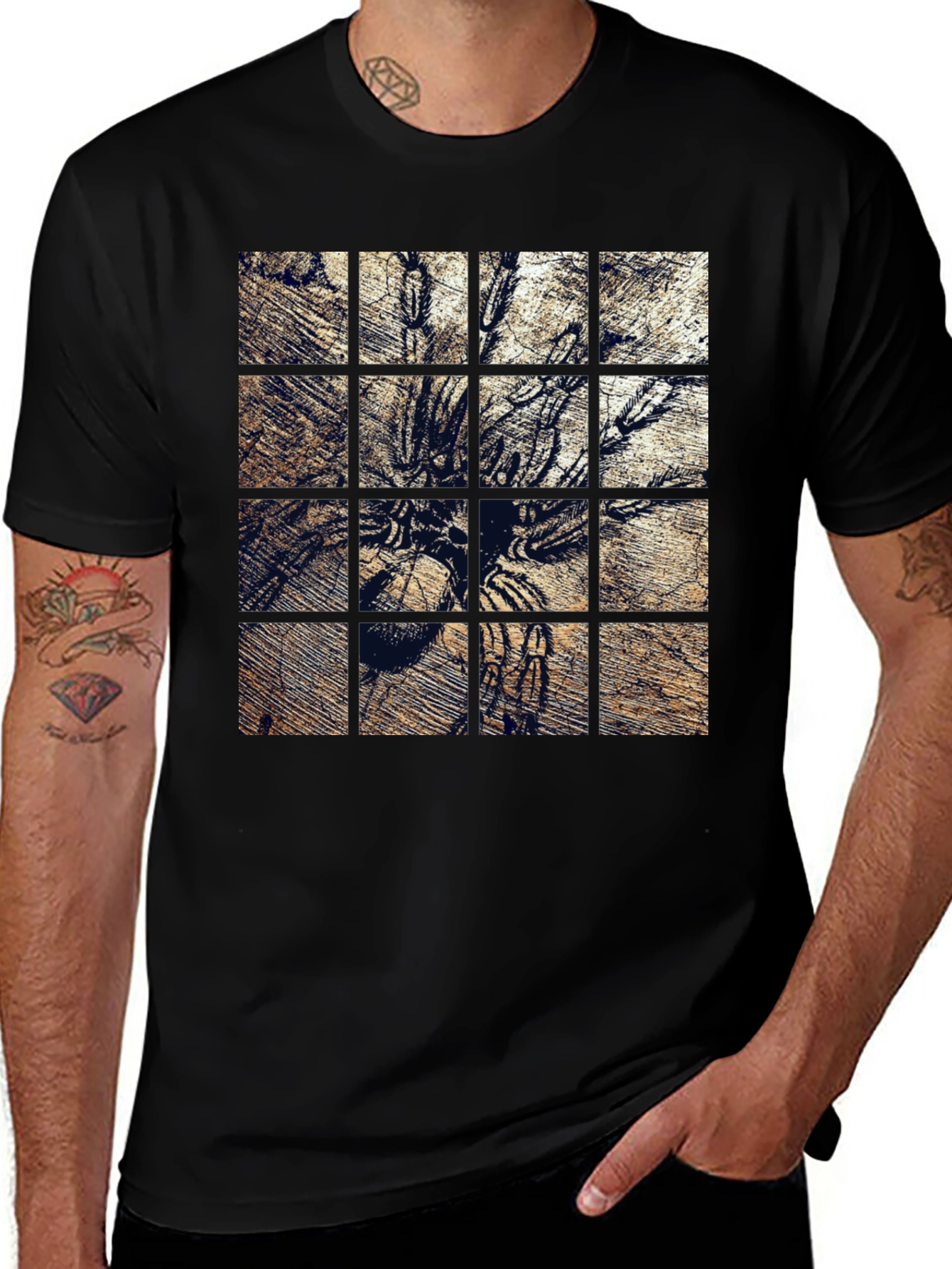 Variant 5 of Tarantula Grid Graphic Print T-Shirt