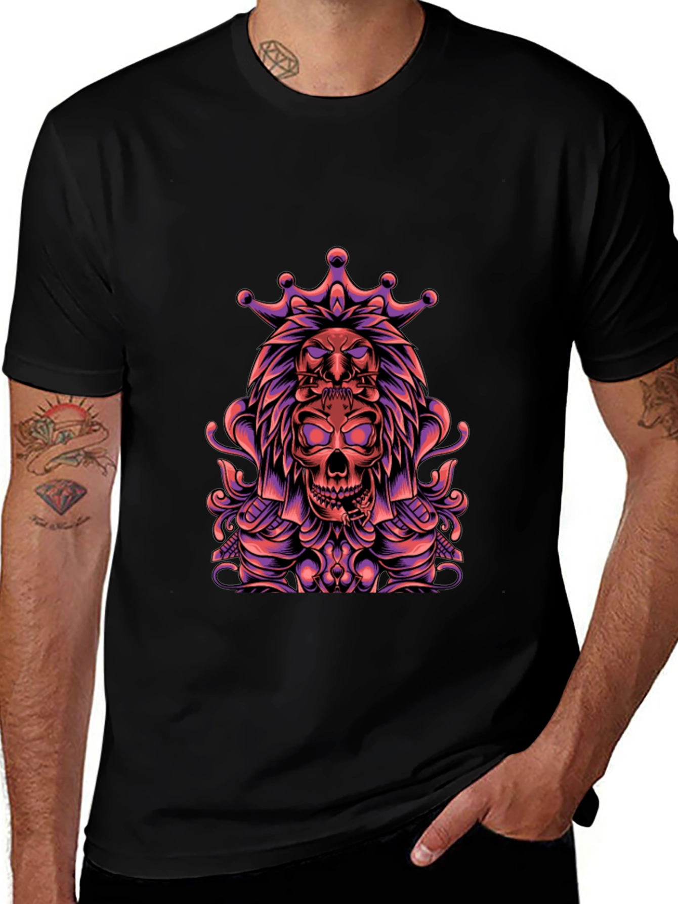 Skull King Graphic Tee - Stylish Men's Black T-Shirt