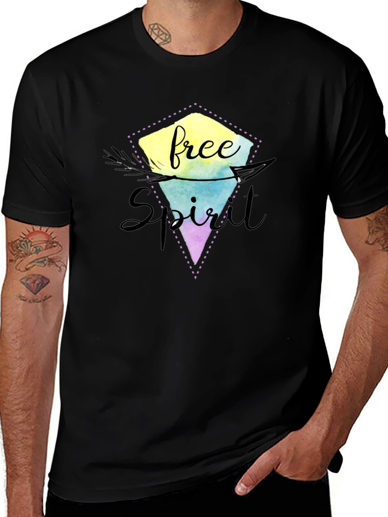 Variant 24 of Free Spirit Graphic Tee - Black Unisex Shirt