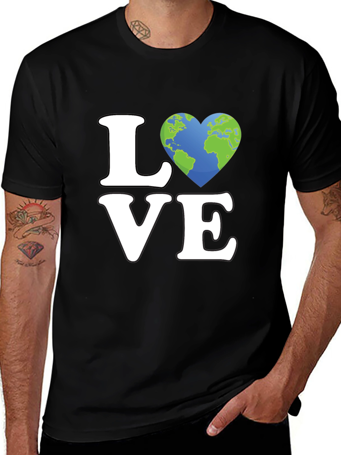 Love Earth T-Shirt - Graphic Tee - Planet Heart Design