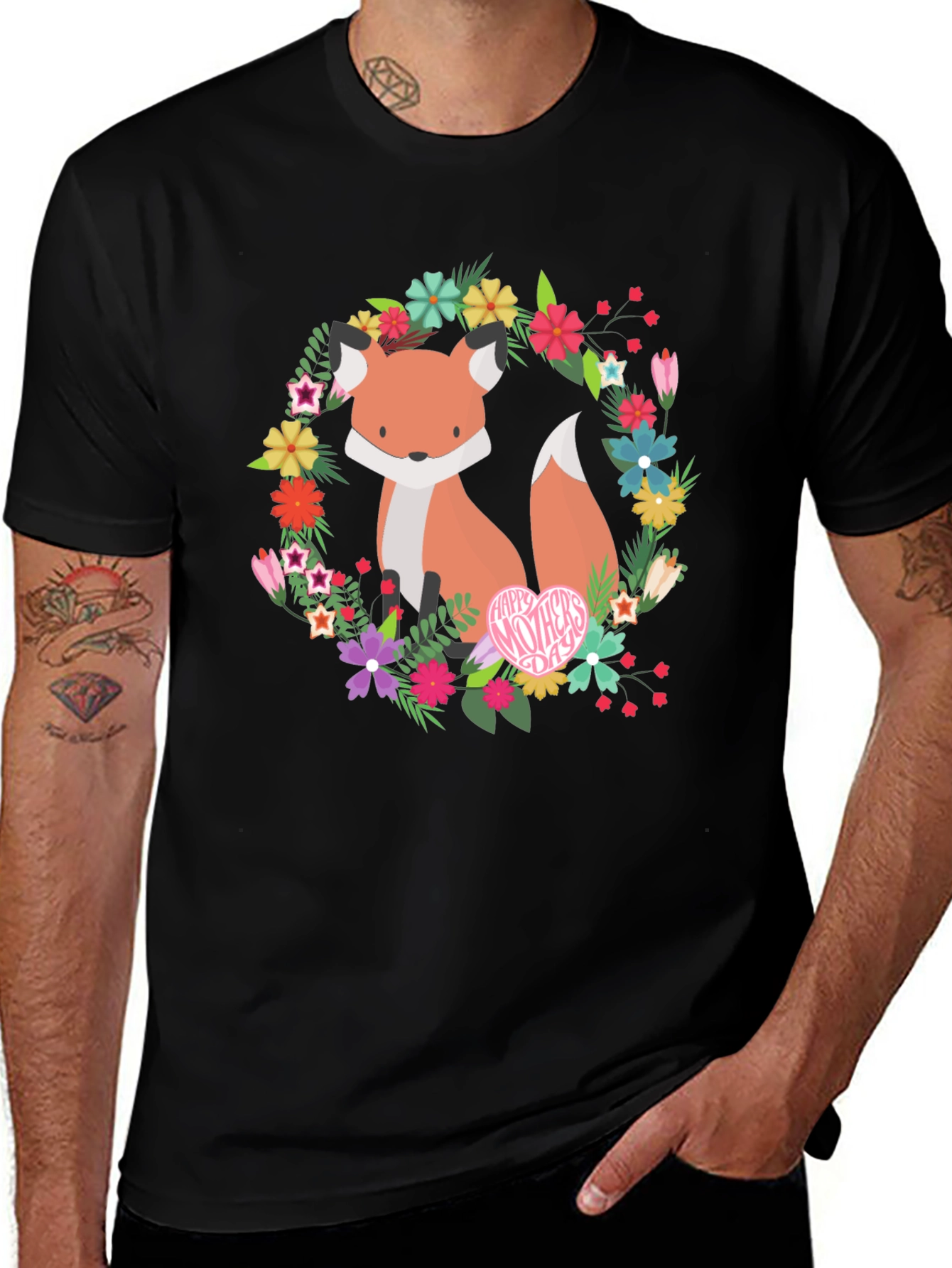 Variant 8 of Floral Fox Graphic Tee - Mother's Day Gift