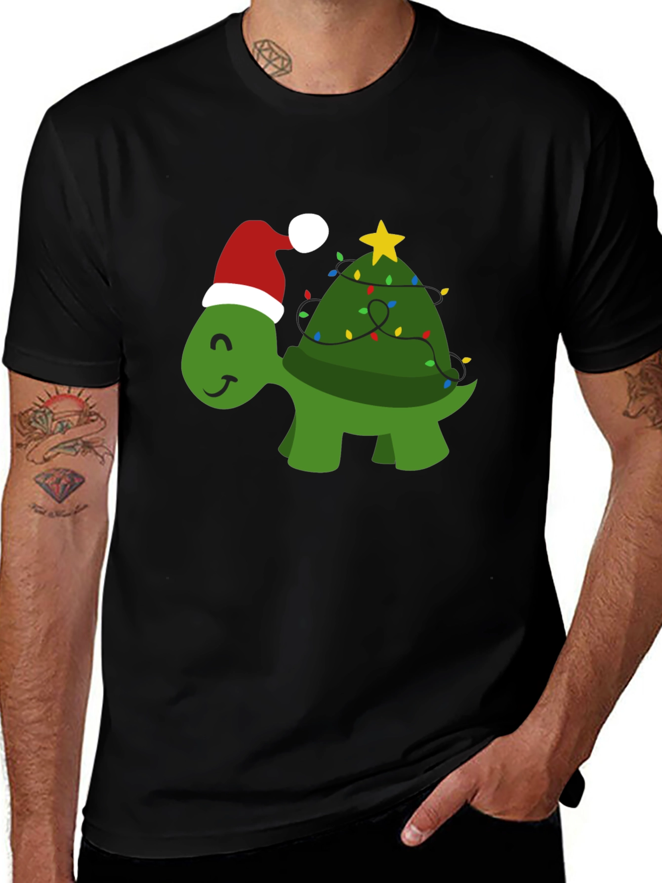 Variant 8 of Christmas Turtle T-Shirt Holiday Santa Tee
