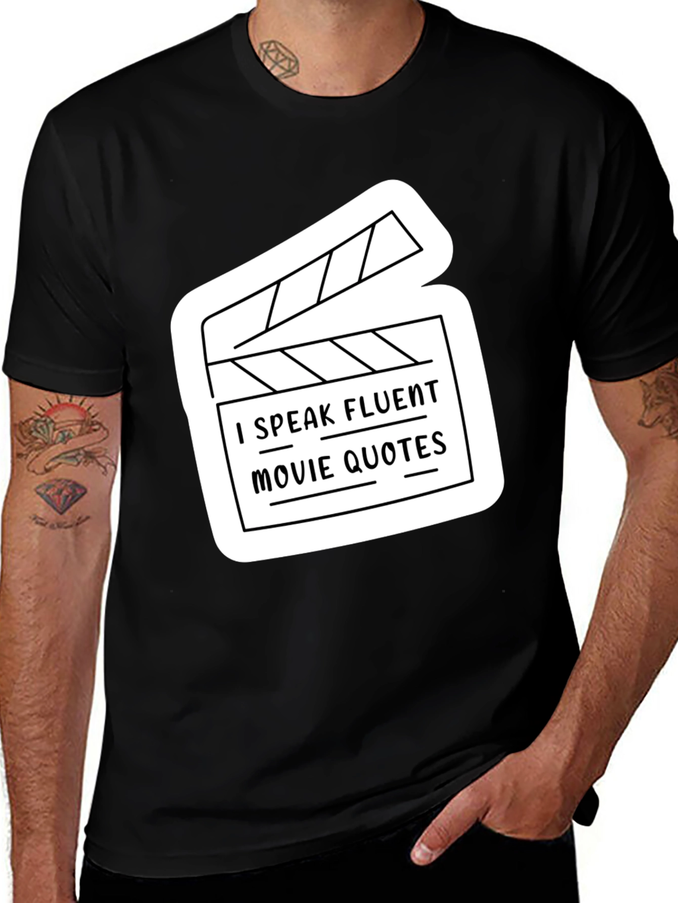 Variant 15 of Fluent Movie Quotes Graphic Tee - Black Crew Neck