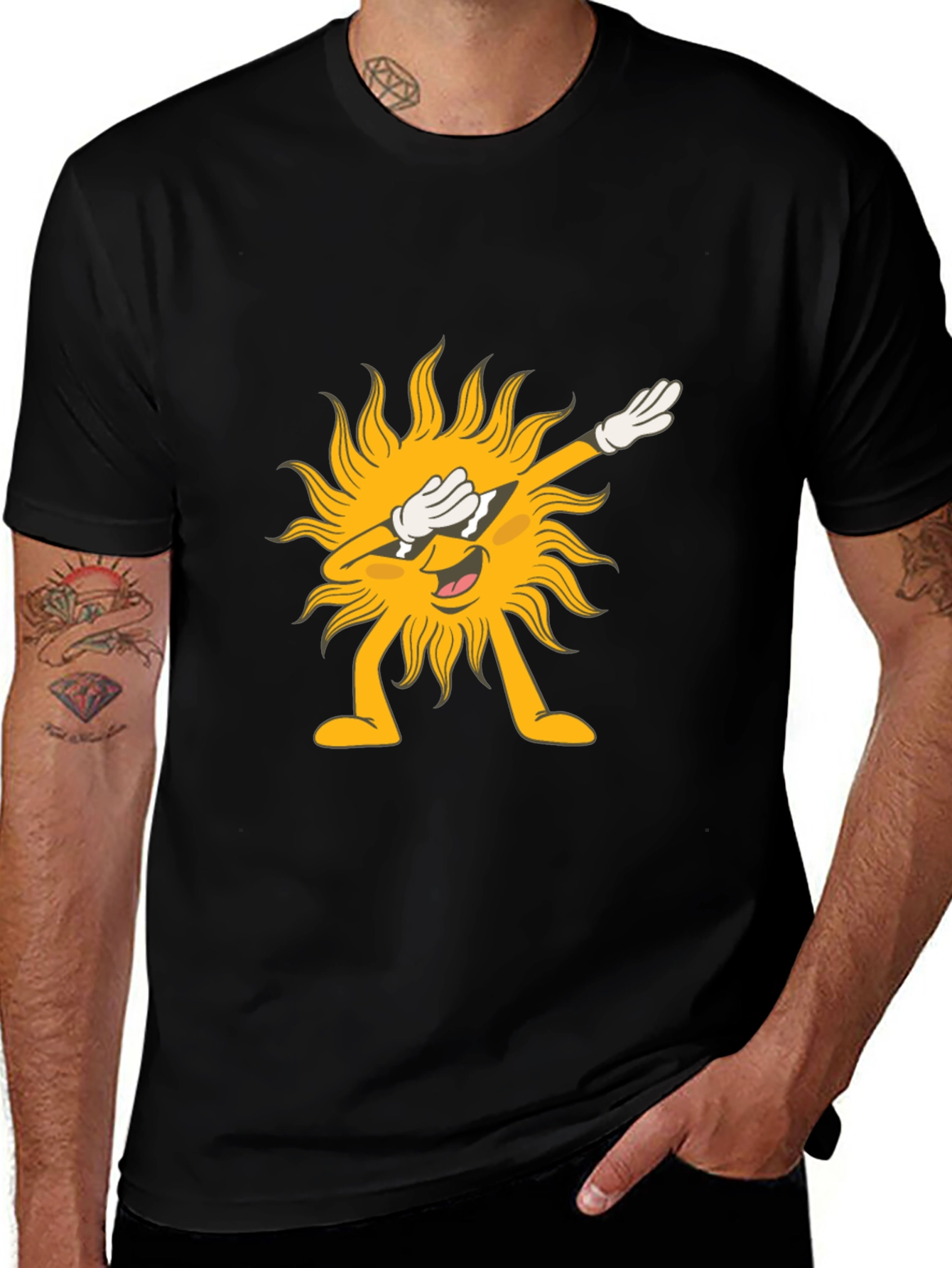 Variant 7 of Dabbing Sun Graphic Tee - Fun & Unique!