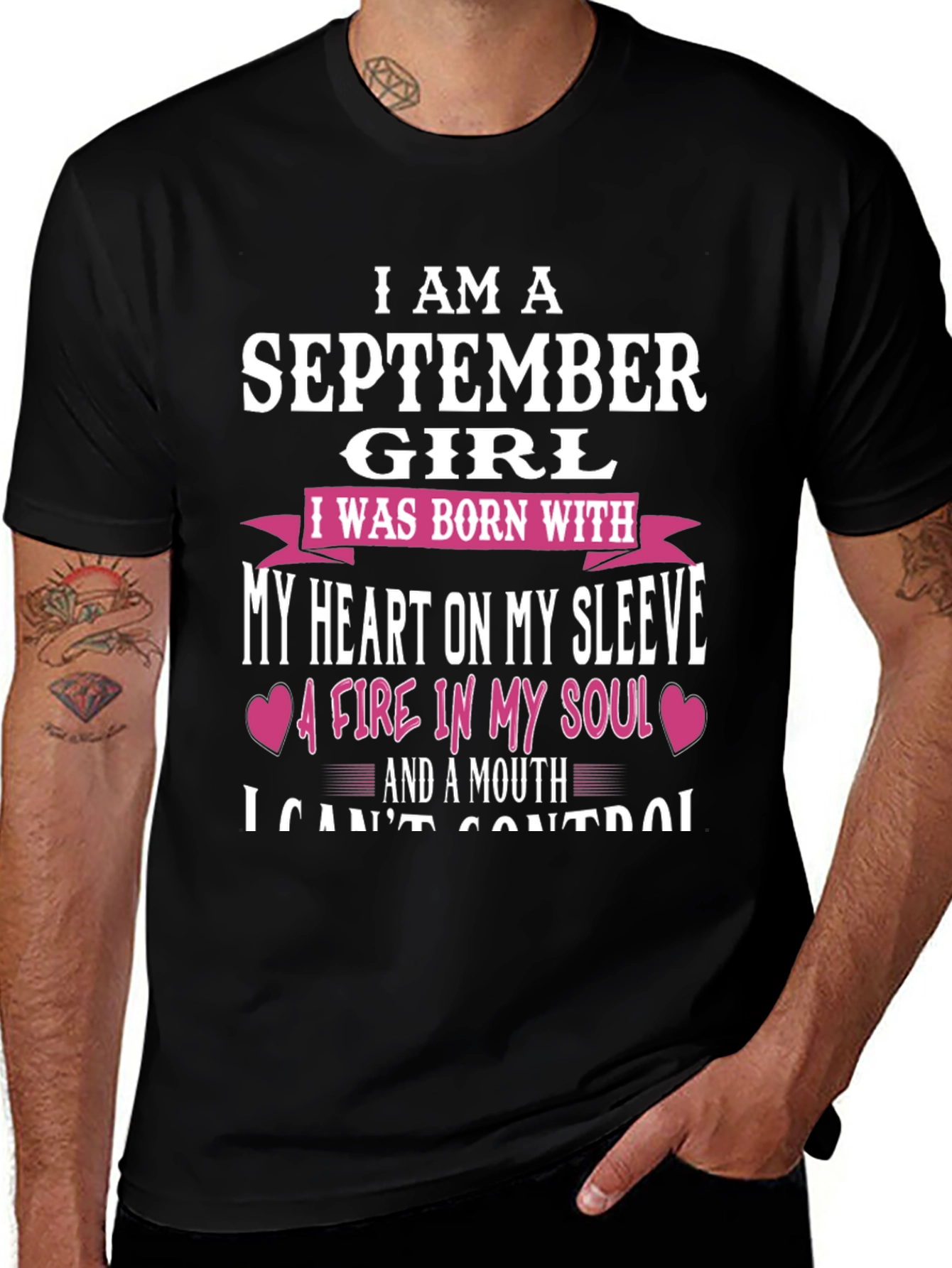 September Girl T-Shirt - Heart on Sleeve Design