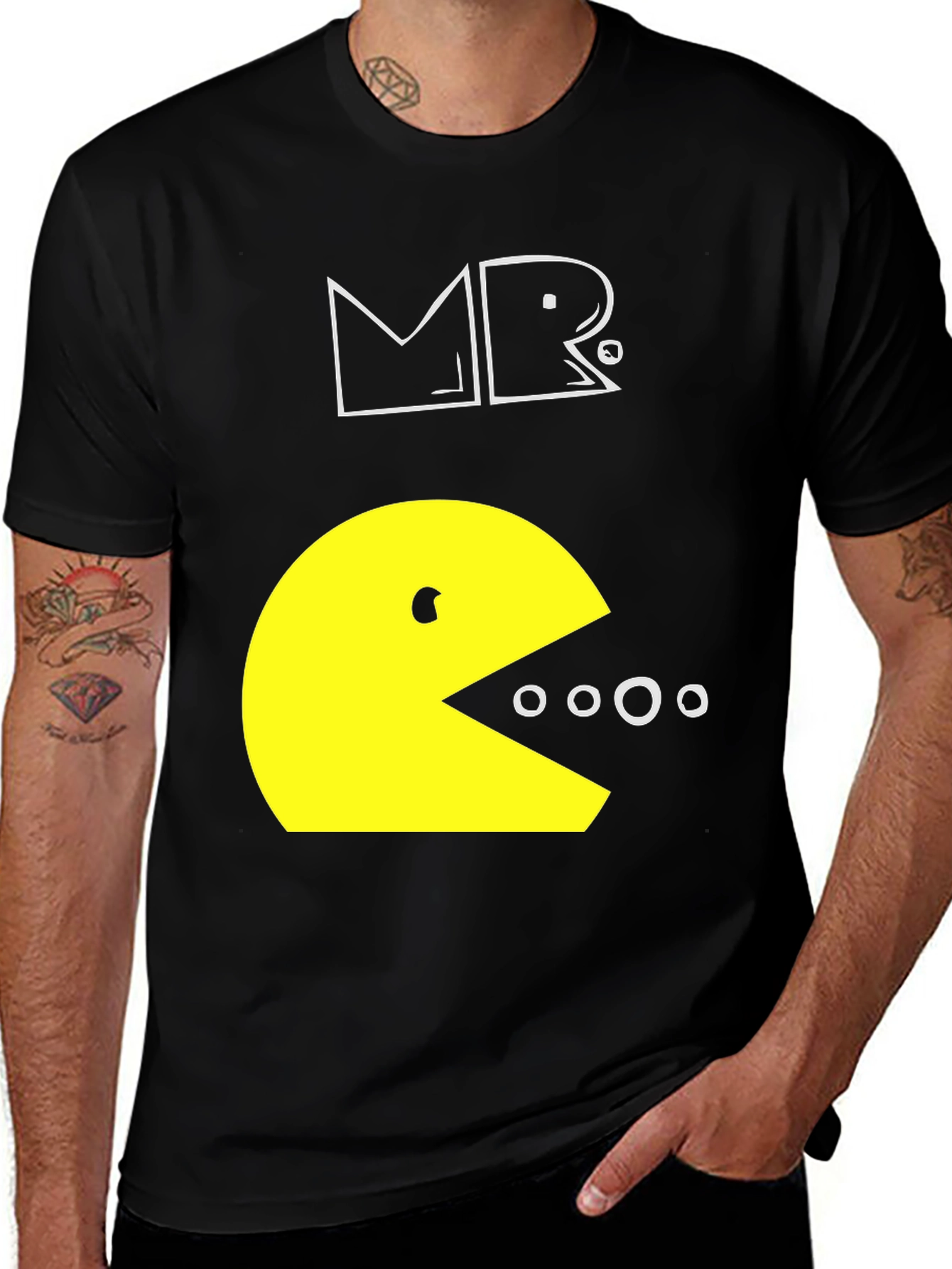 Pac-Man Inspired Graphic T-Shirt - Black