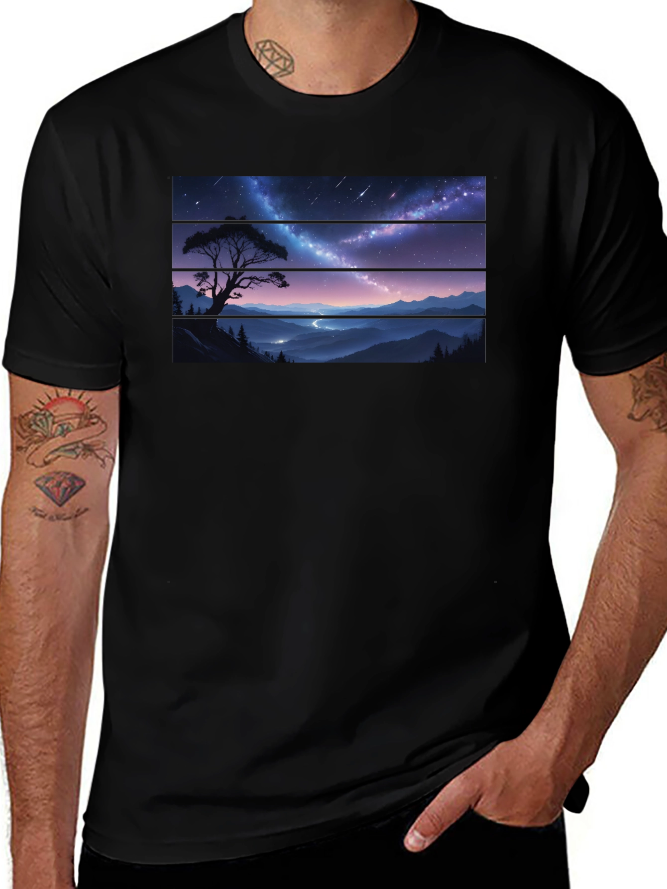 Variant 11 of Starry Night Landscape Tee