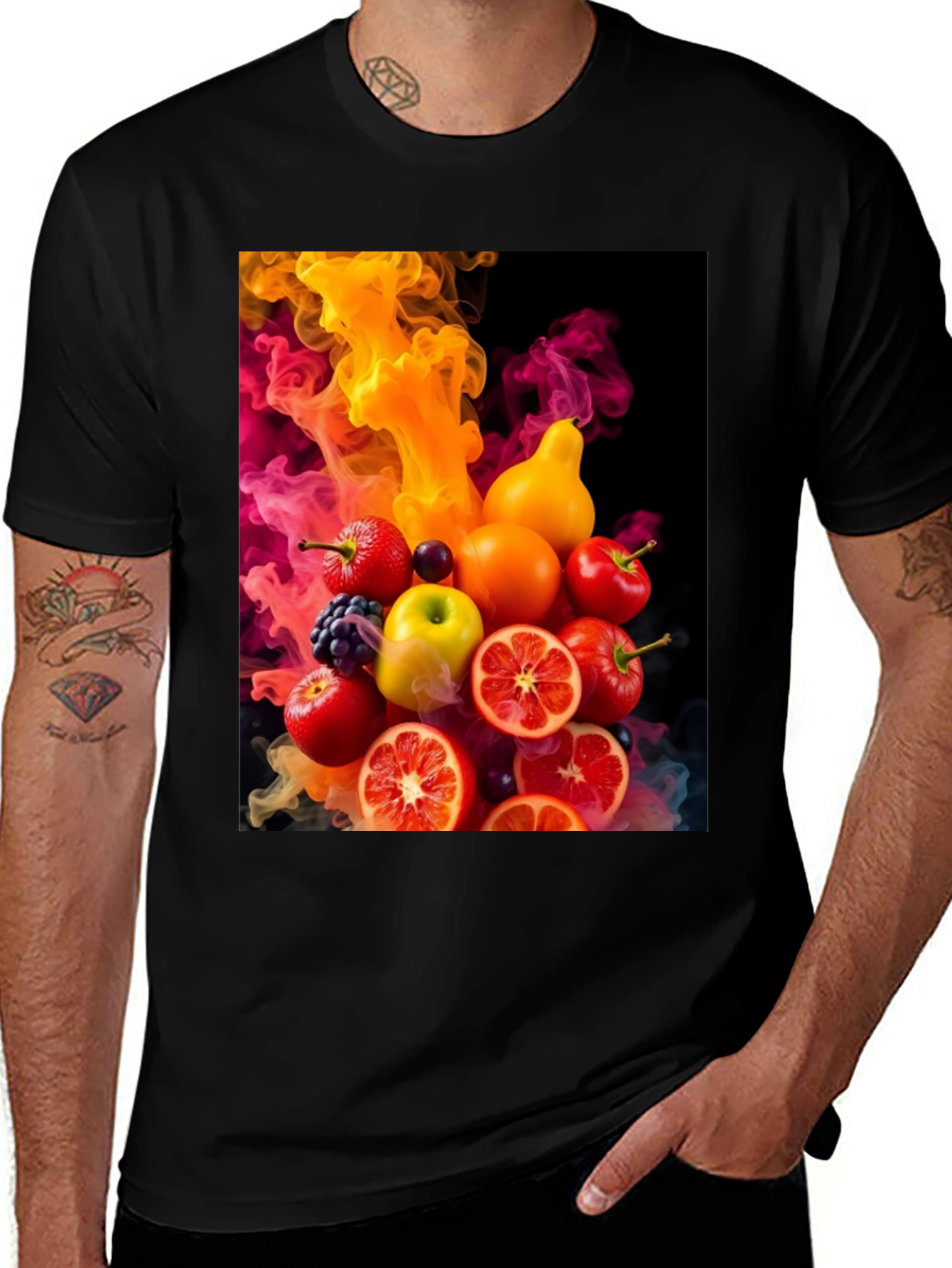Variant 29 of Colorful Fruit Smoke Graphic T-Shirt