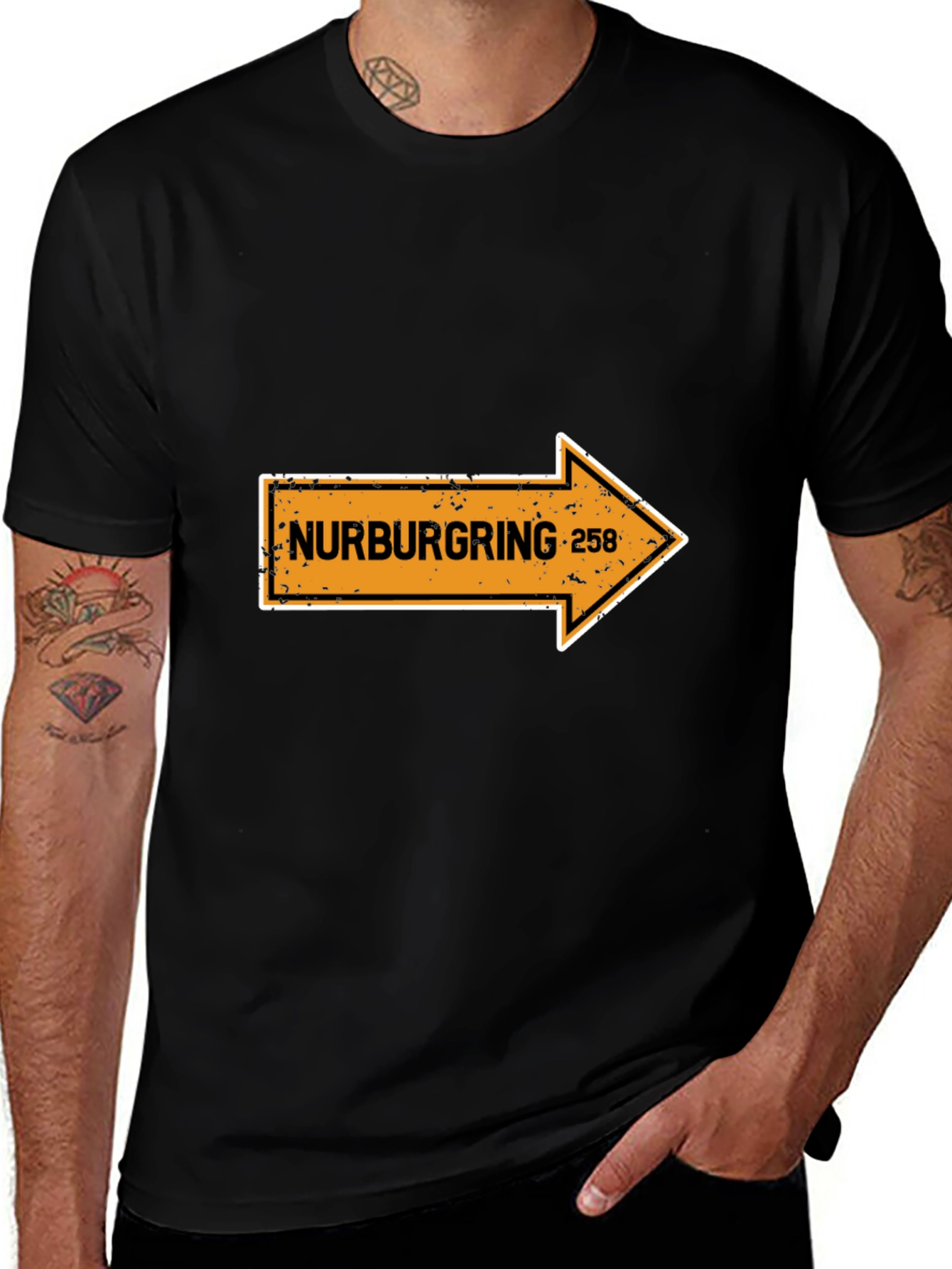 Variant 16 of Nurburgring 258 Arrow Graphic Tee - Black