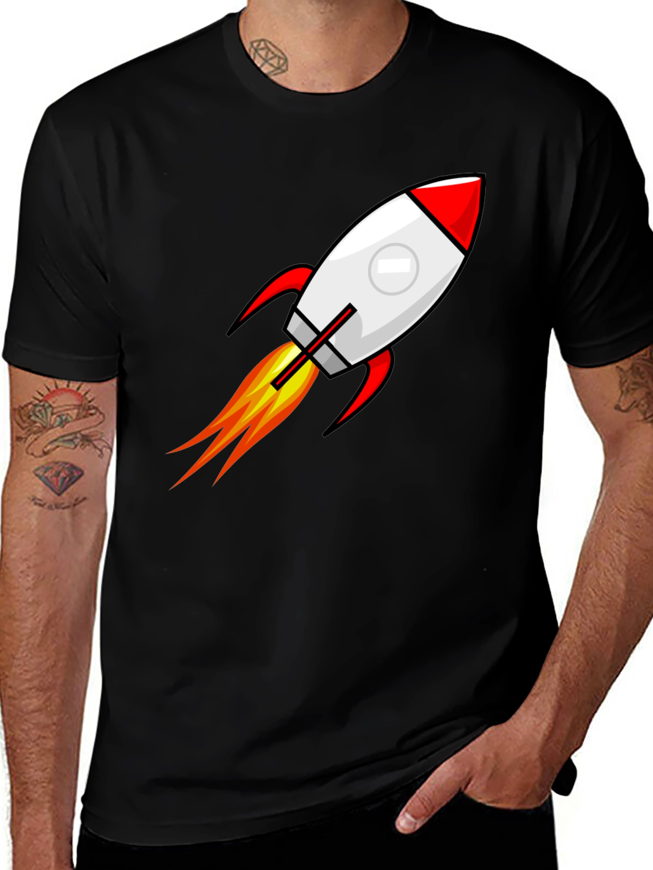 Black Rocket Launch T-Shirt - Blast Off in Style! main image
