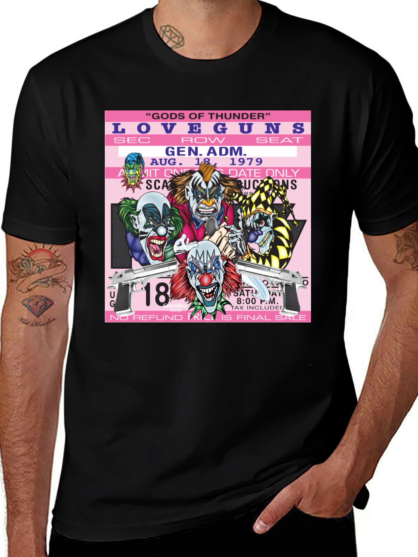 Variant 23 of Love Guns Concert Ticket Graphic T-Shirt