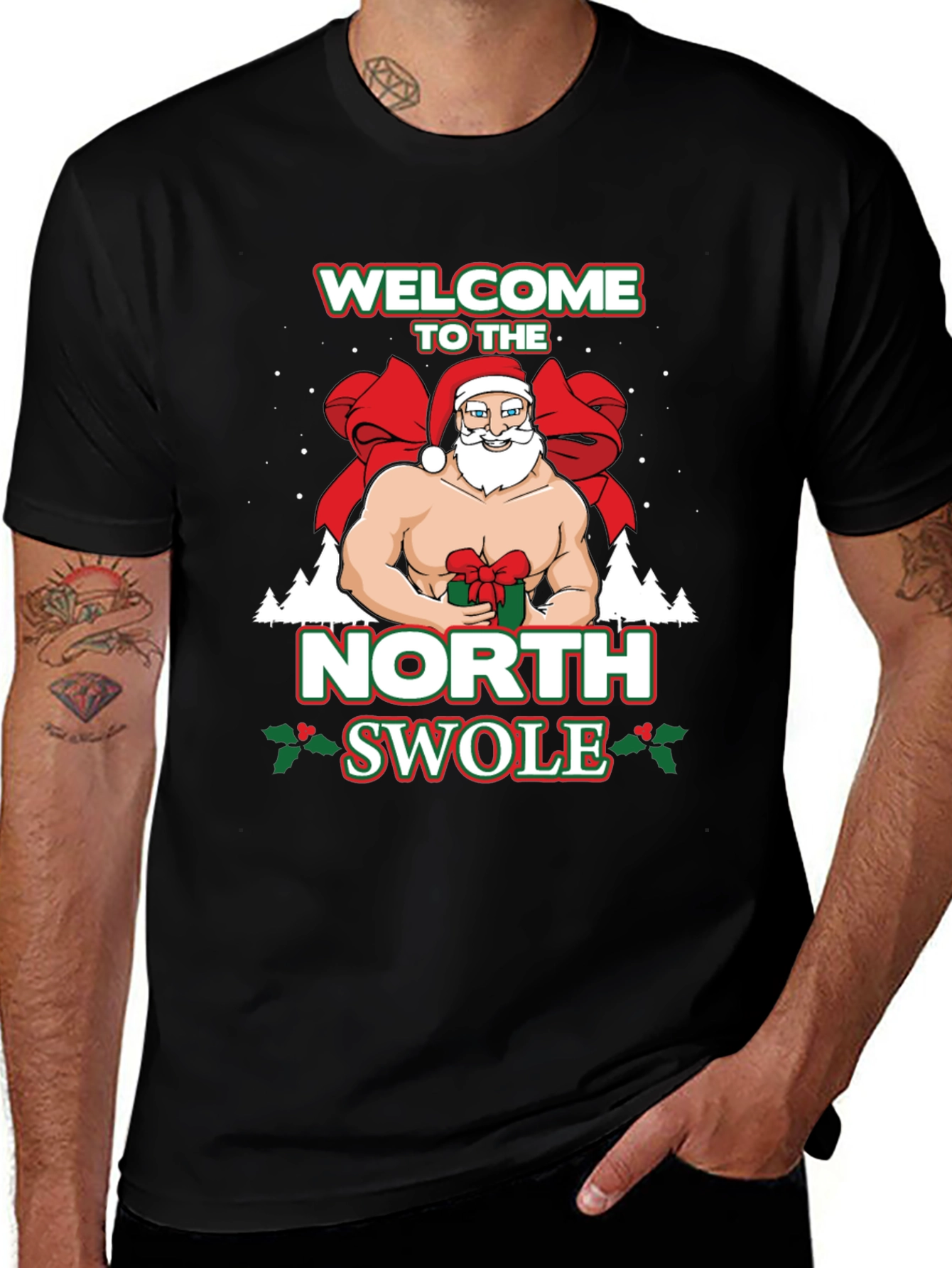 North Swole Santa T-Shirt - Black
