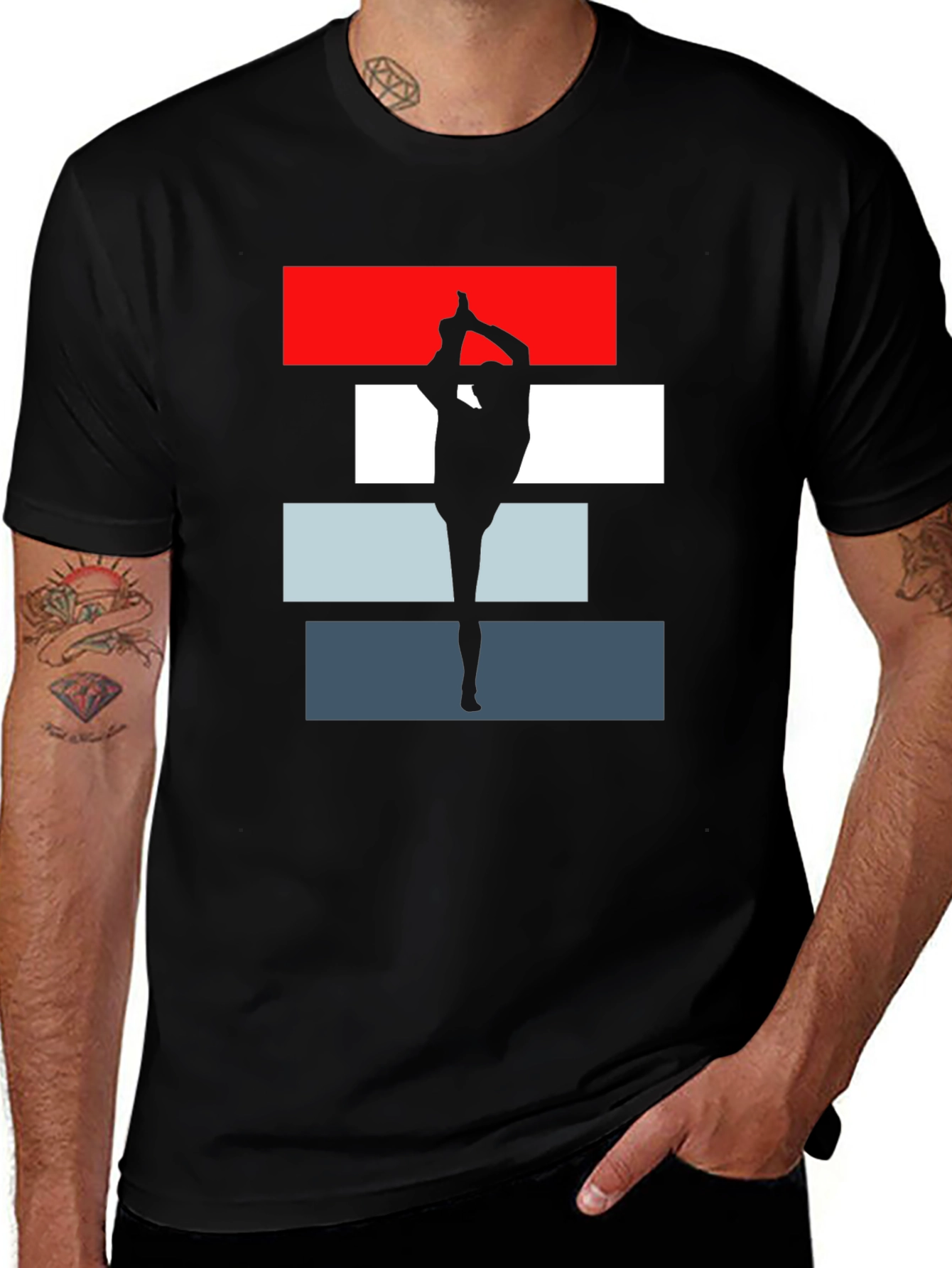 Variant 8 of Yoga Silhouette Tee - Dancer Pose Graphic T-Shirt