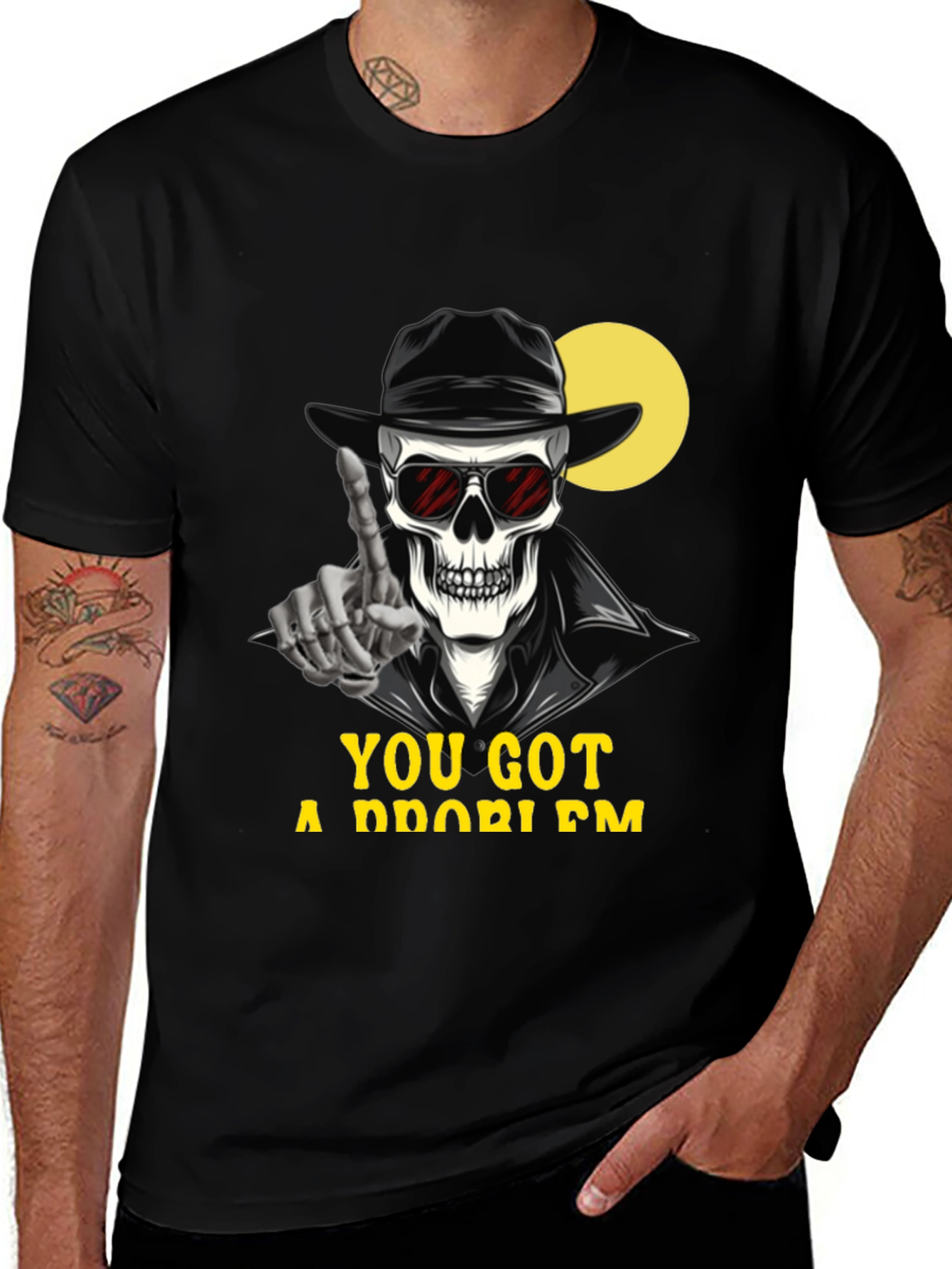 Variant 3 of Skeleton Graphic T-Shirt - You Got a Problem?