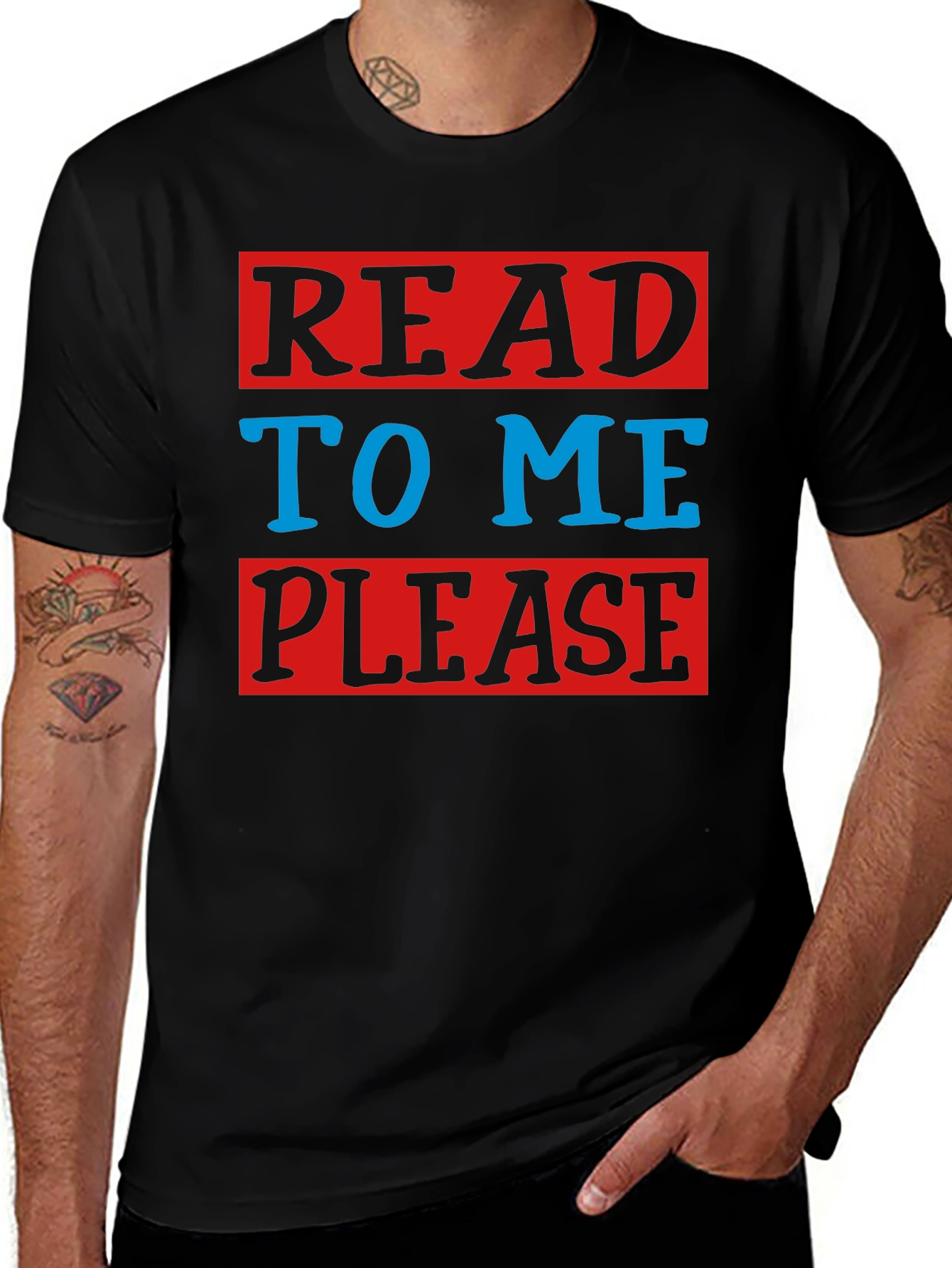 Variant 17 of Read To Me Please T-Shirt, Graphic Tee, Men's Short Sleeve Shirt