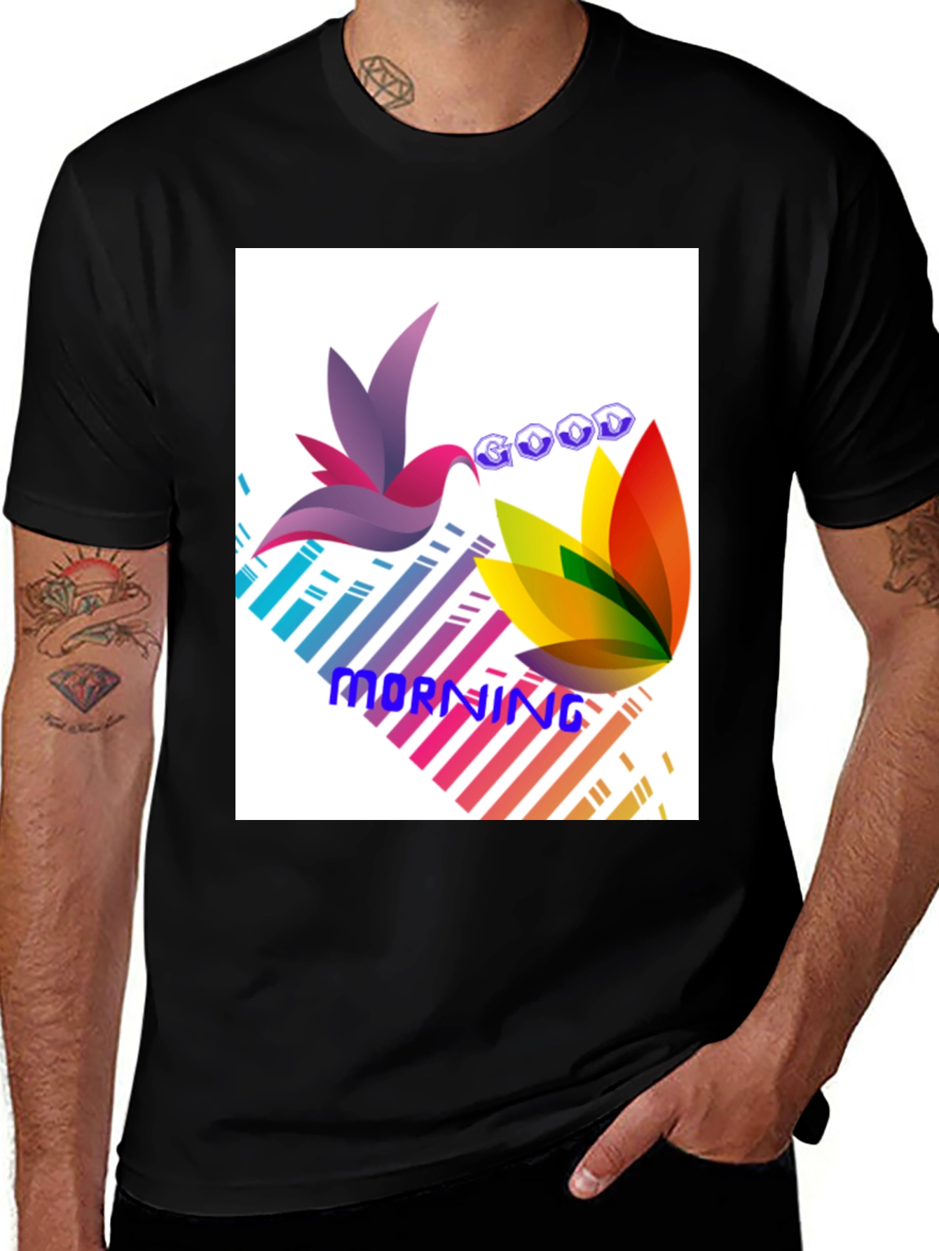 Variant 24 of Good Morning Graphic Tee - Black