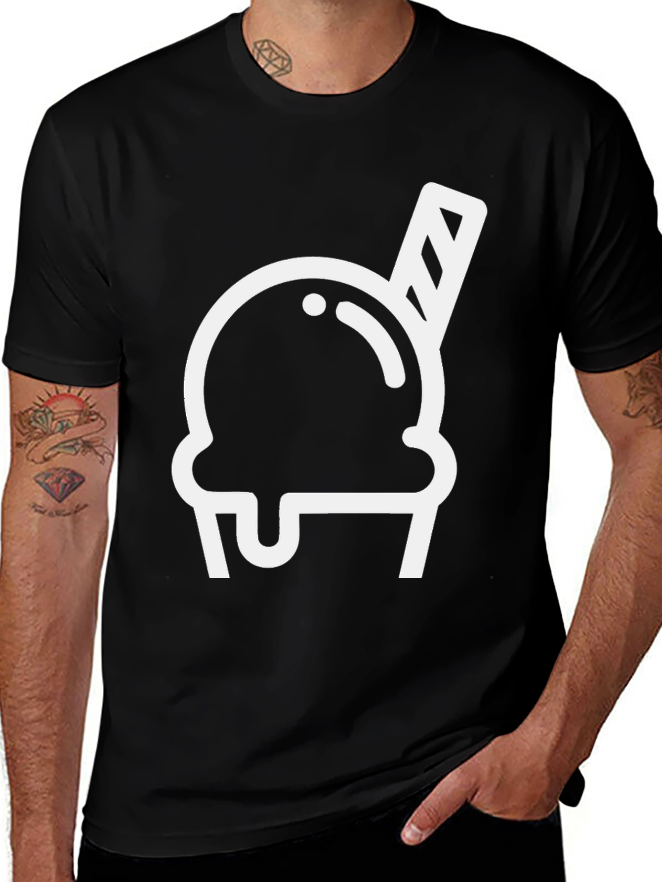 Variant 25 of Ice Cream Graphic Tee - Stylish Black T-Shirt