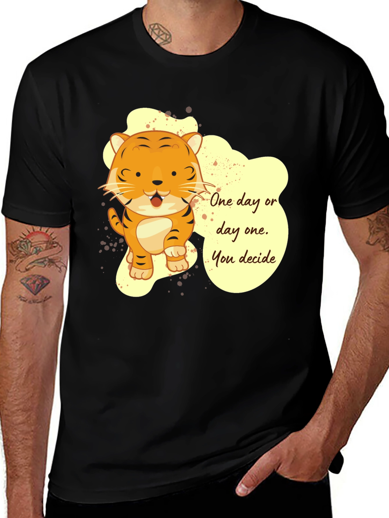 Variant 22 of Tiger Graphic T-Shirt: One Day or Day One