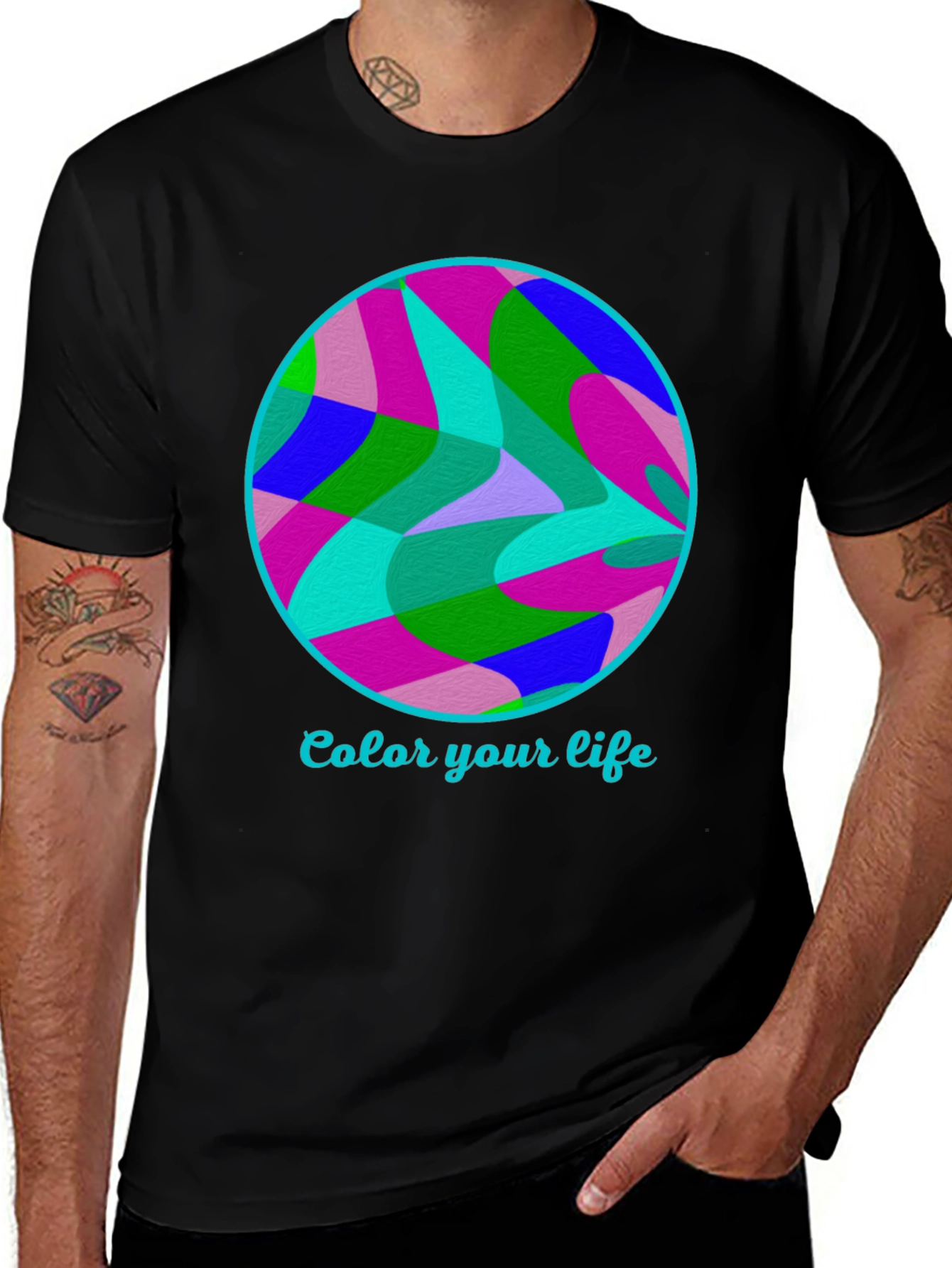 Colorful Abstract Art T-Shirt - Color Your Life Tee