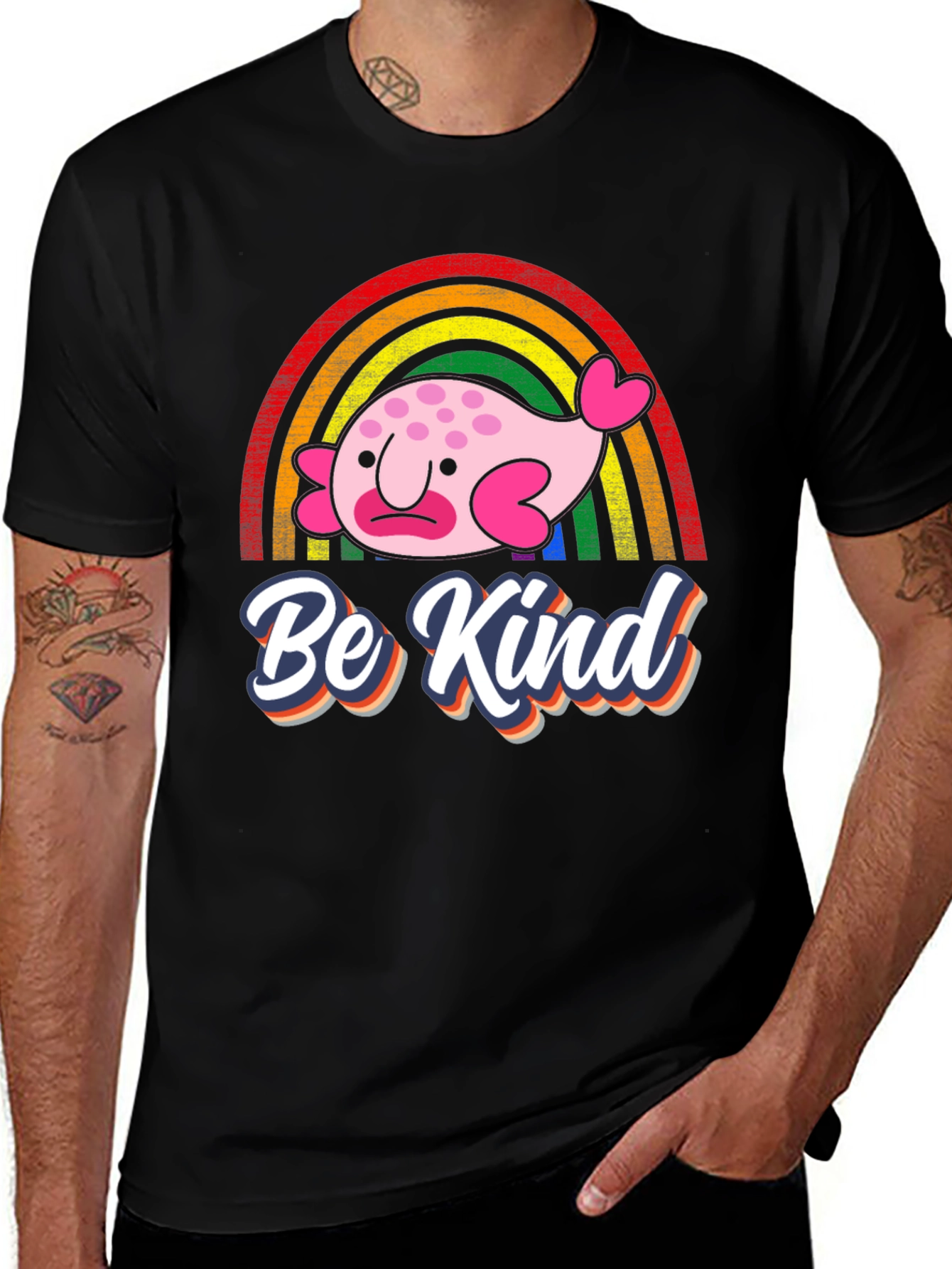 Be Kind Blobfish Rainbow T-Shirt - Unique & Fun Design