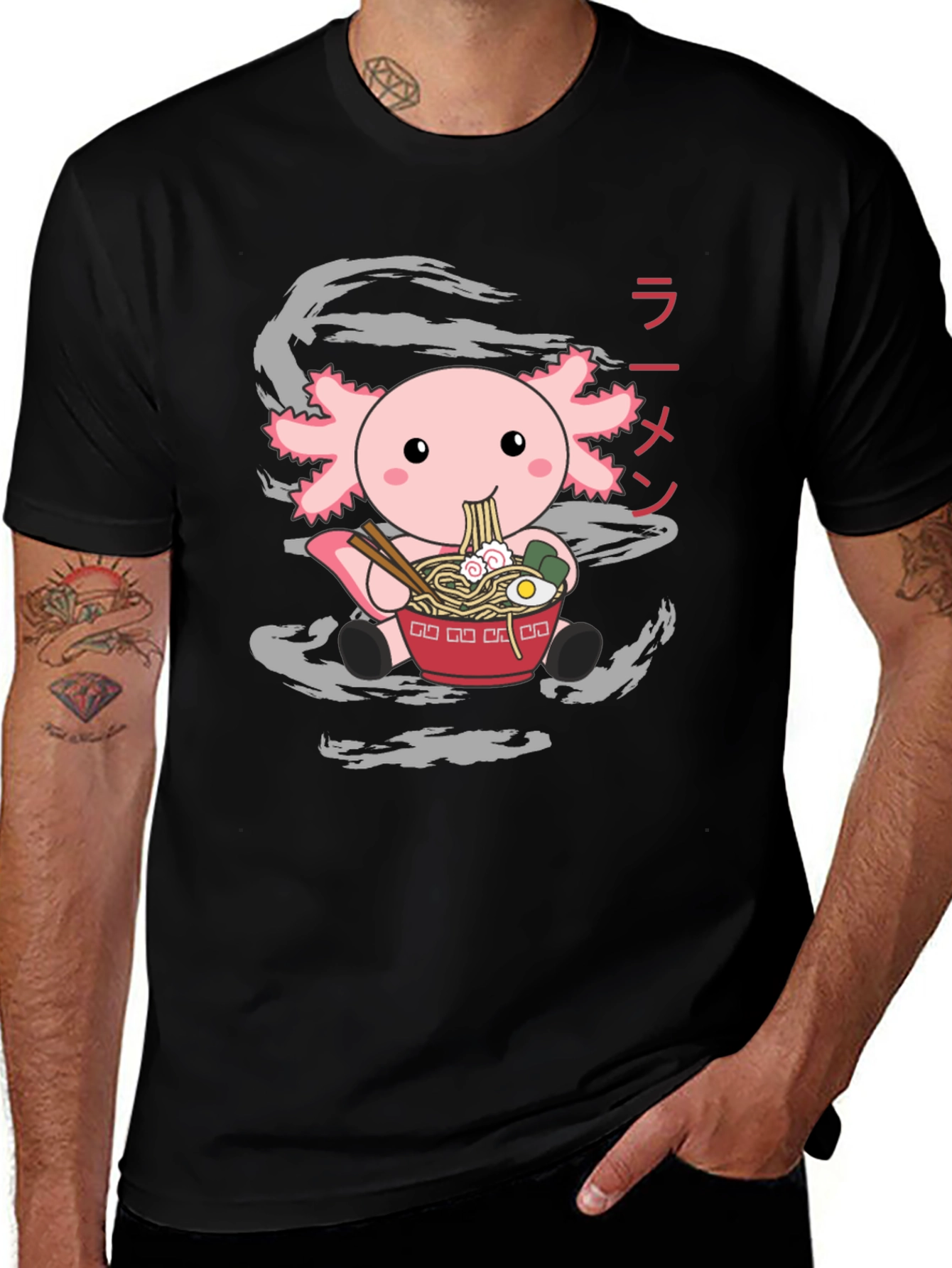 Variant 5 of Axolotl Ramen T-Shirt - Cute Japanese Style Tee