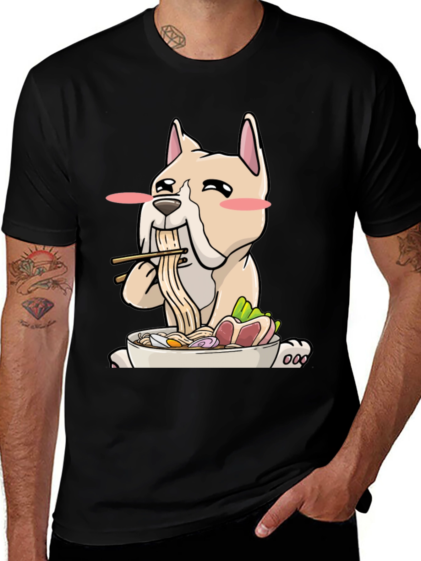 Variant 29 of Bulldog Ramen Lover Graphic Tee