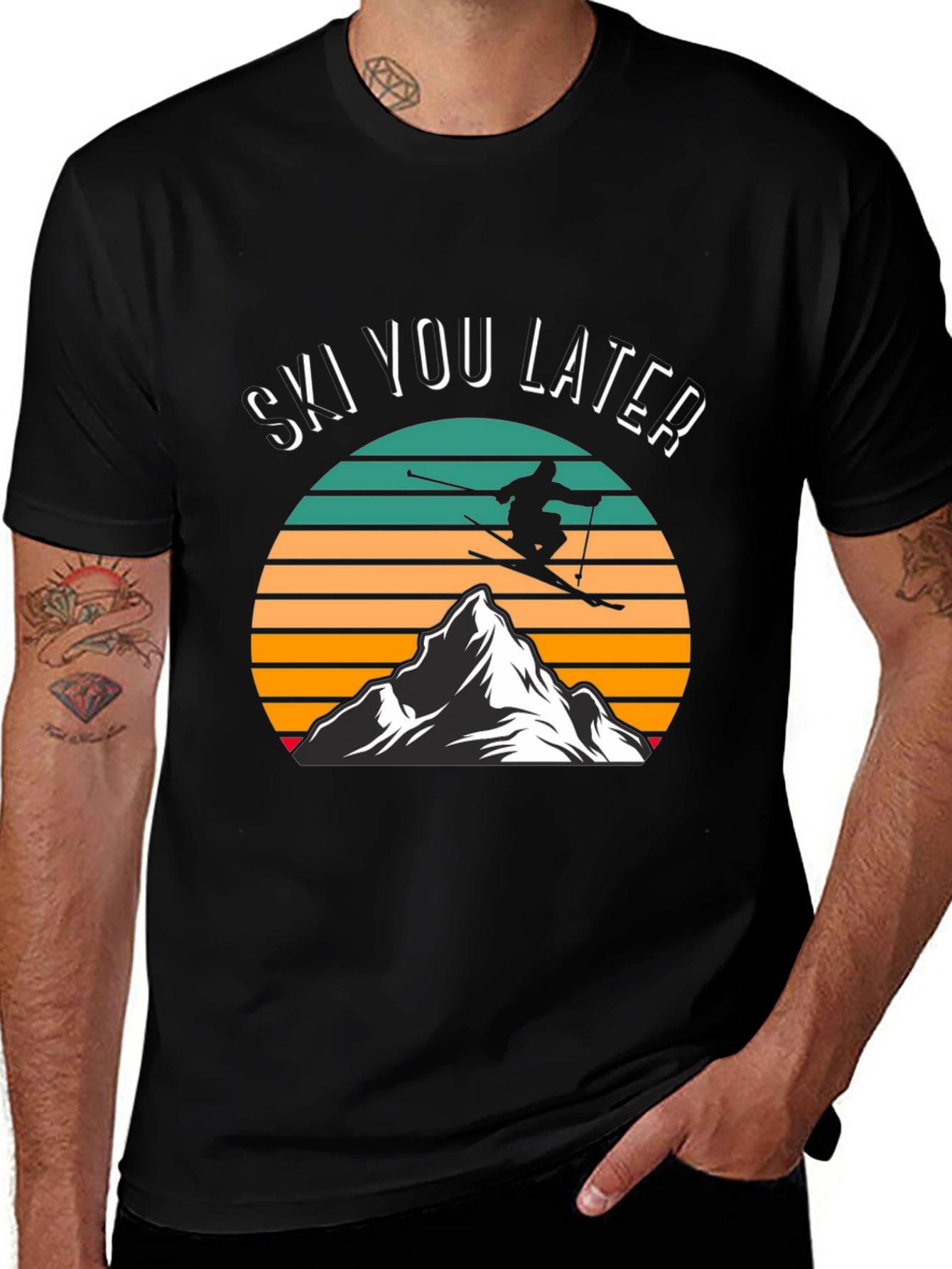Variant 10 of Ski You Later T-Shirt - Retro Skiing Design