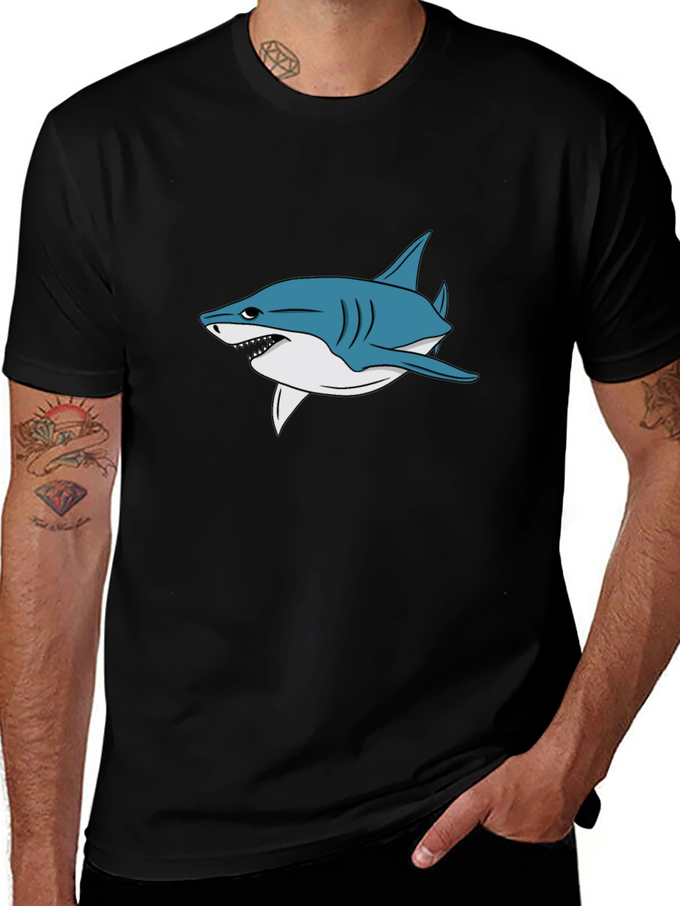 Variant 6 of Shark Graphic Black T-Shirt