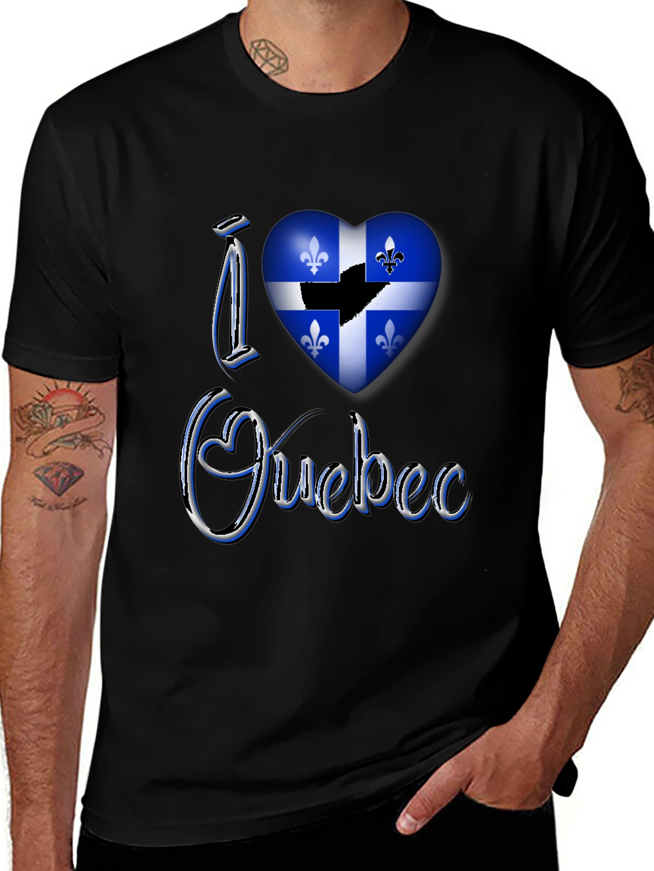 I Love Quebec T-Shirt - Black Graphic Tee