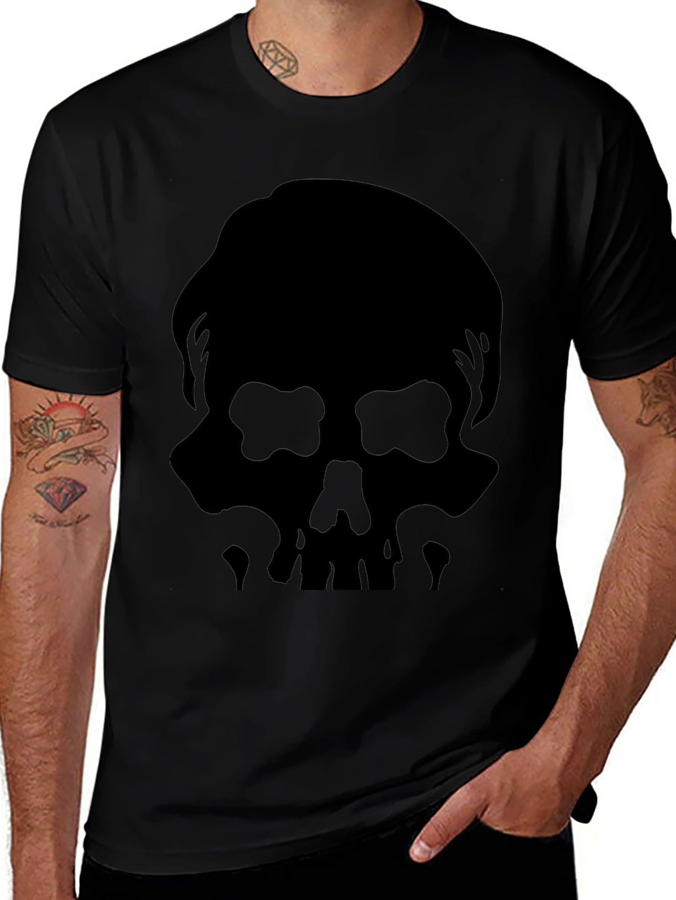 Variant 12 of Skull Silhouette Graphic Tee - Mens