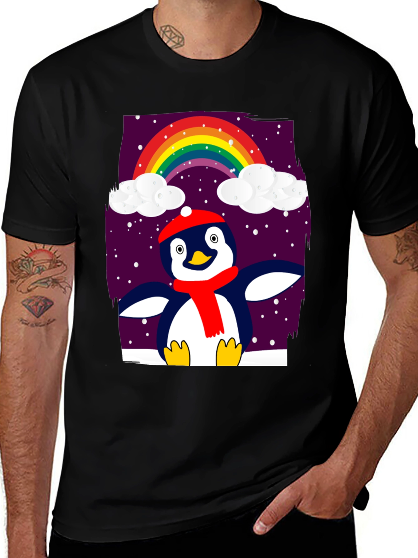 Variant 23 of Penguin Rainbow Winter T-Shirt