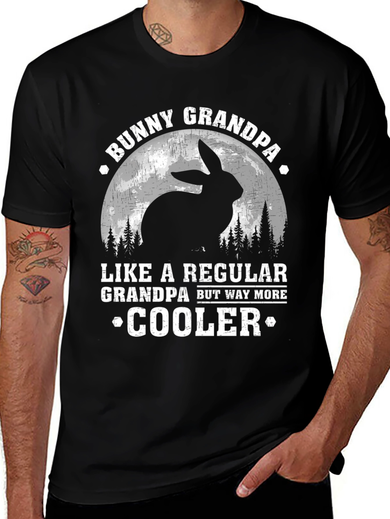 Variant 14 of Bunny Grandpa T-Shirt - Cool Grandfather Rabbit Tee