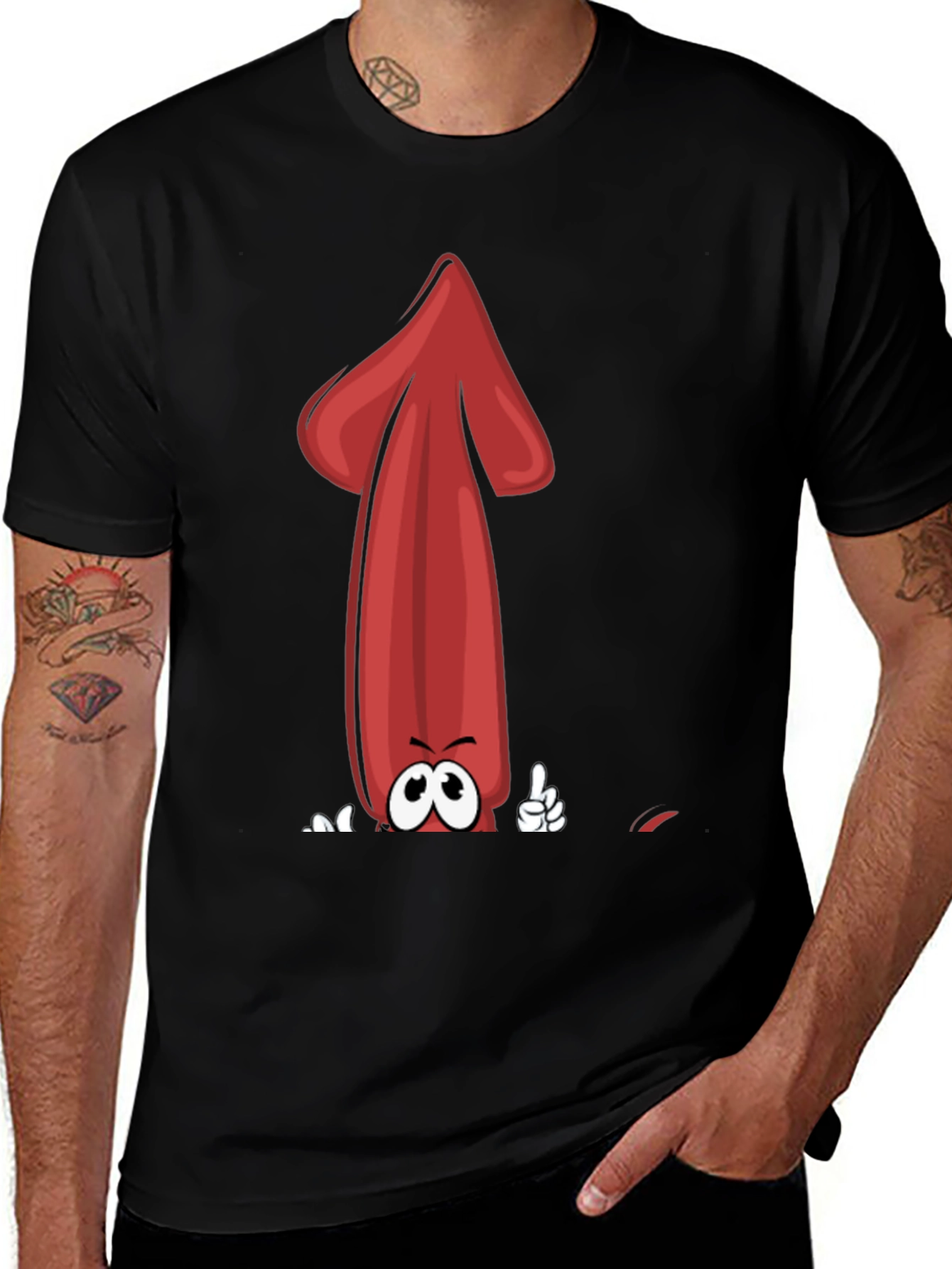 Variant 25 of Funny Up Arrow Cartoon Graphic Tee