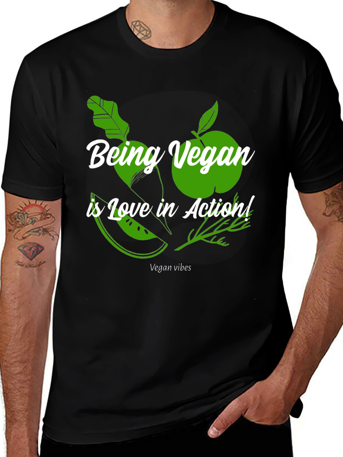 Variant 23 of Being Vegan Is Love In Action T-Shirt