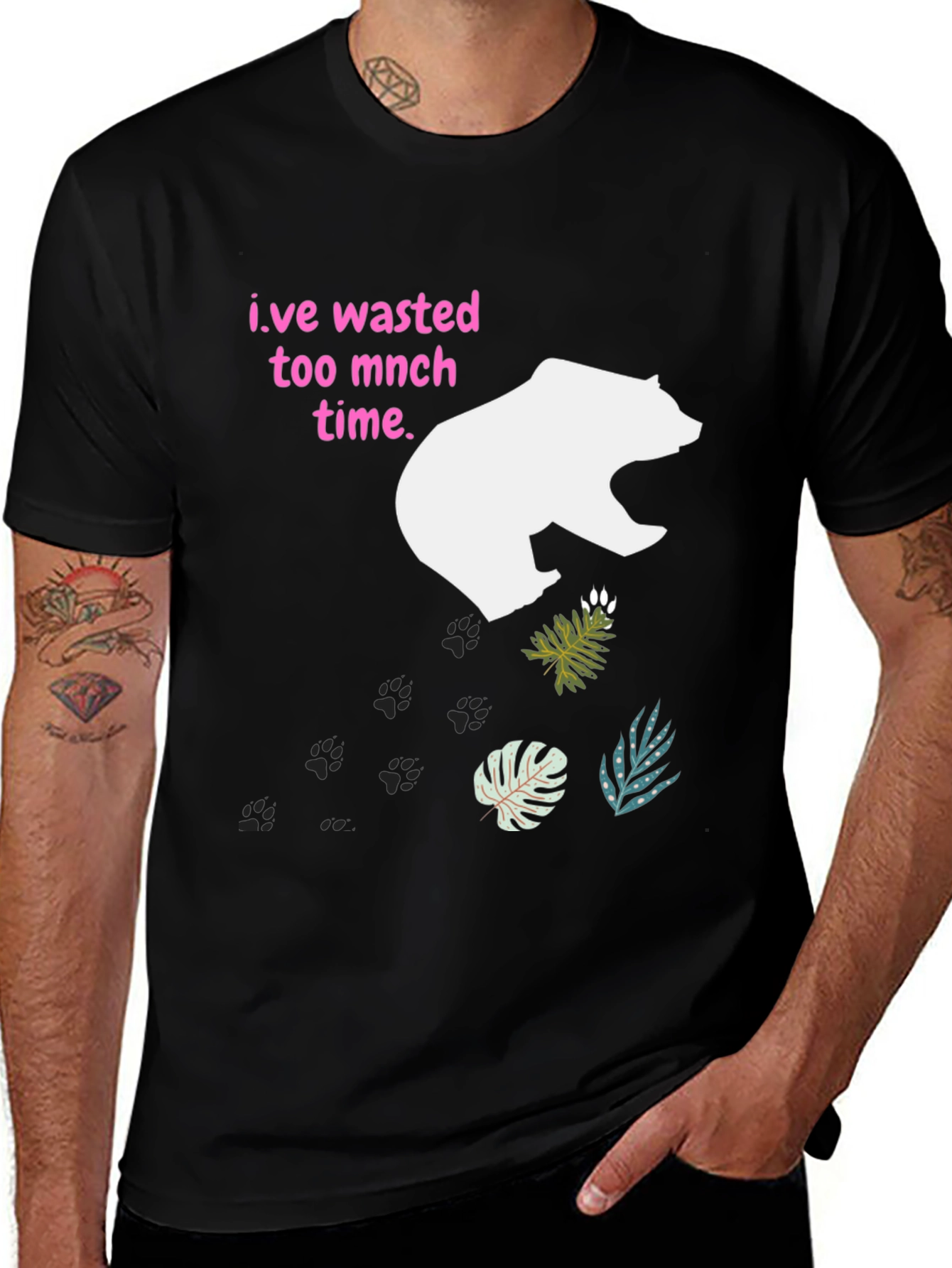 Variant 26 of Wasted Time Bear Graphic Tee - Trendy & Comfortable