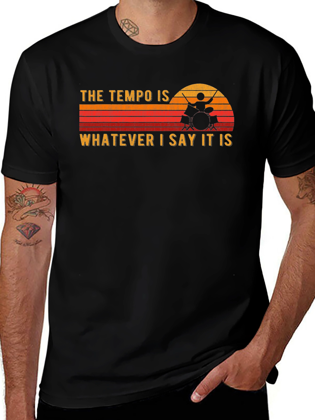 Tempo Drummer T-Shirt - Music Lover Tee