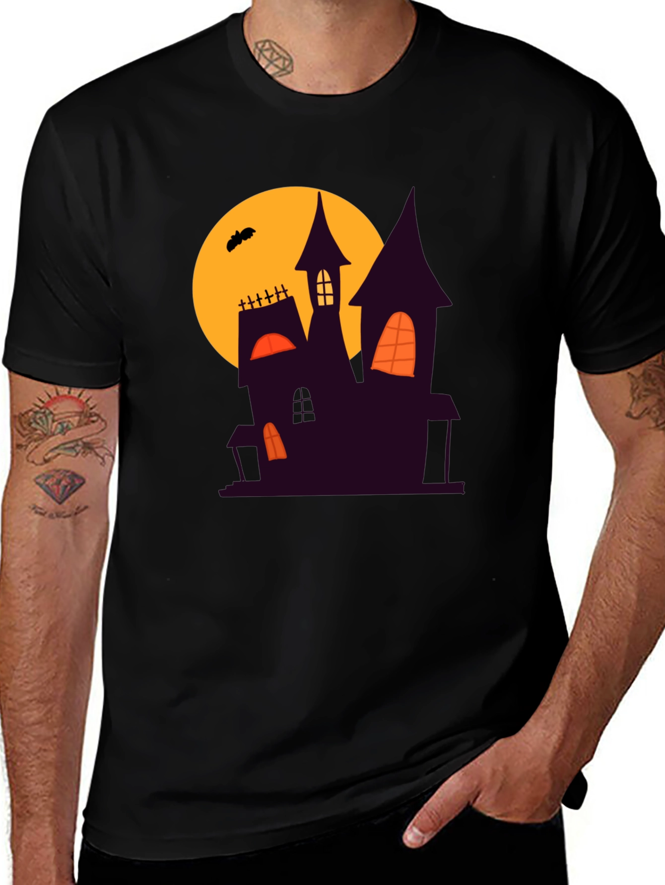 Variant 8 of Spooky Haunted House Halloween T-Shirt