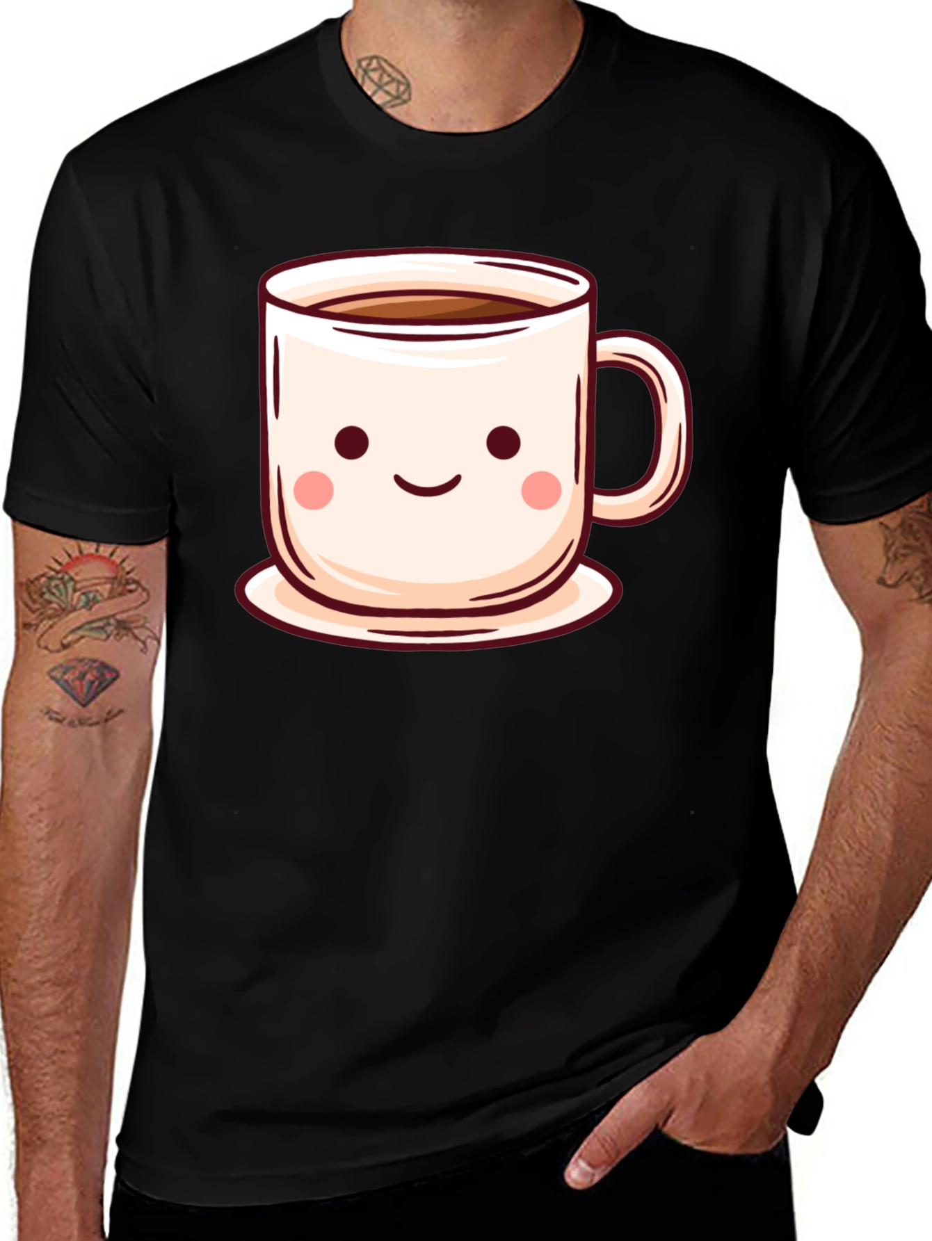 Variant 17 of Cute Coffee Cup T-Shirt - Kawaii Style